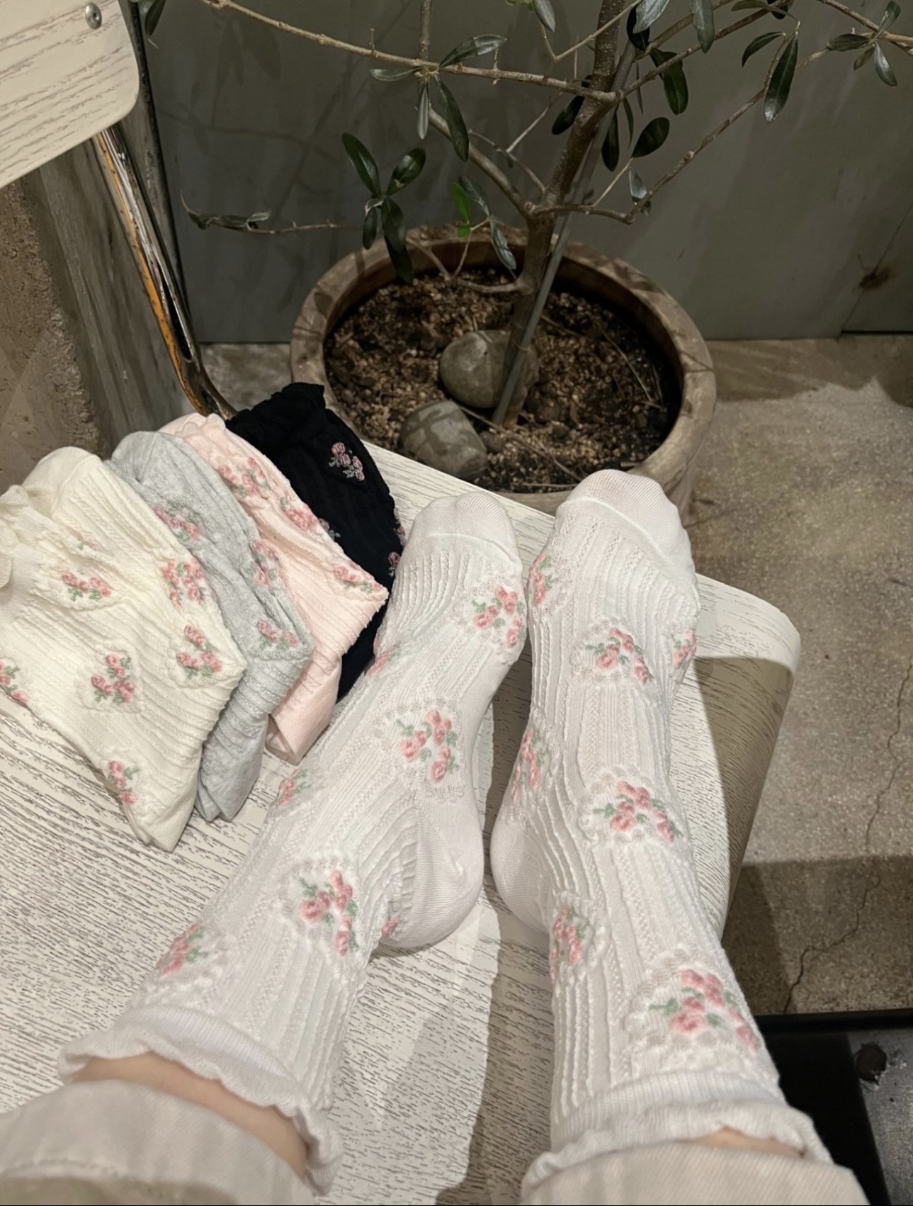 KKY Heart Rose high socks