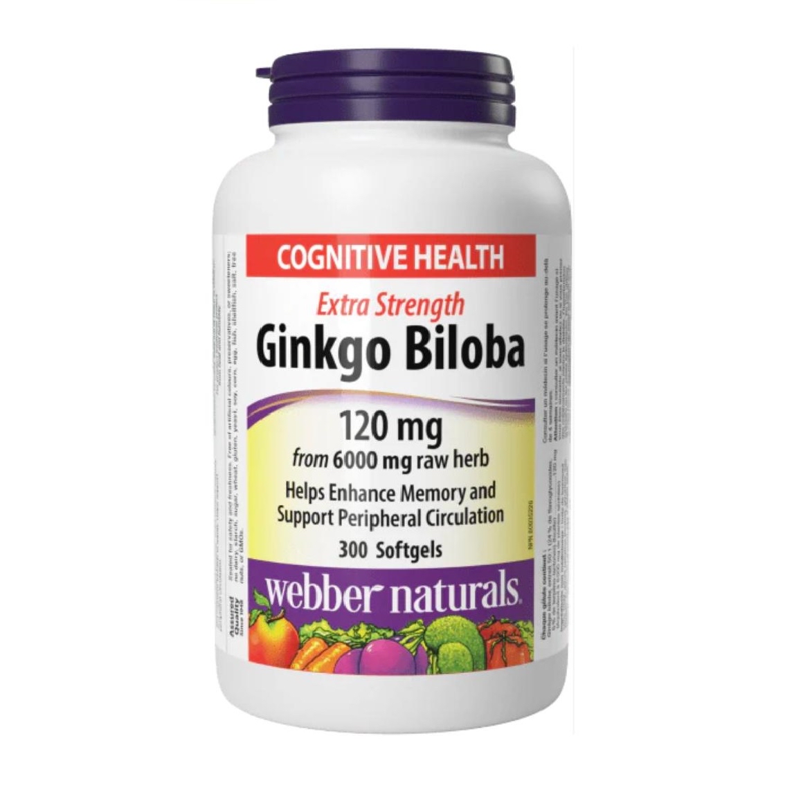 加拿大造Webber naturals銀杏葉濃縮精華 Ginkgo Biloba 120mg 軟膠囊 300粒
