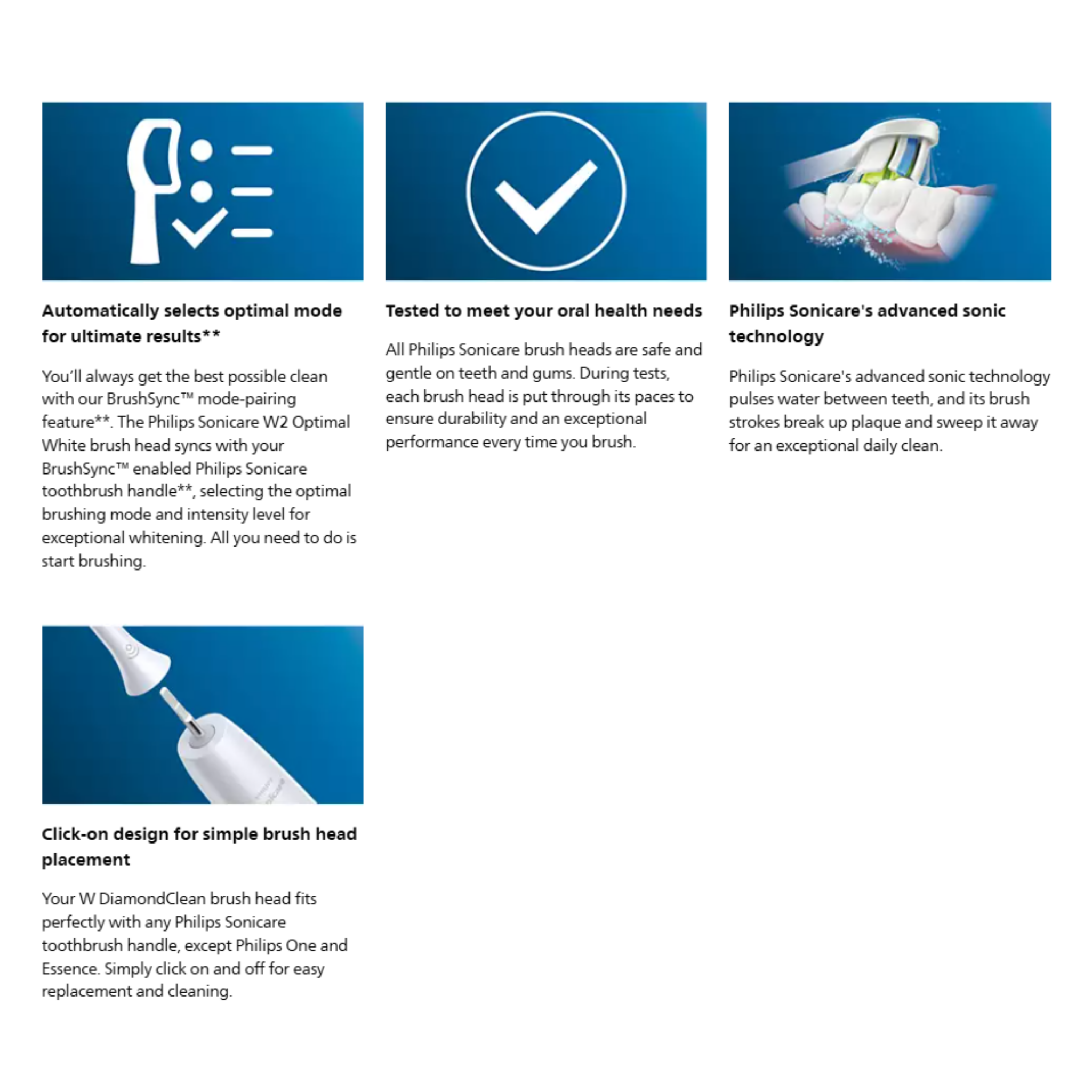 Philips Sonicare W DiamondClean Standard Toothbrush Heads White 4pcs (HX6064/67)