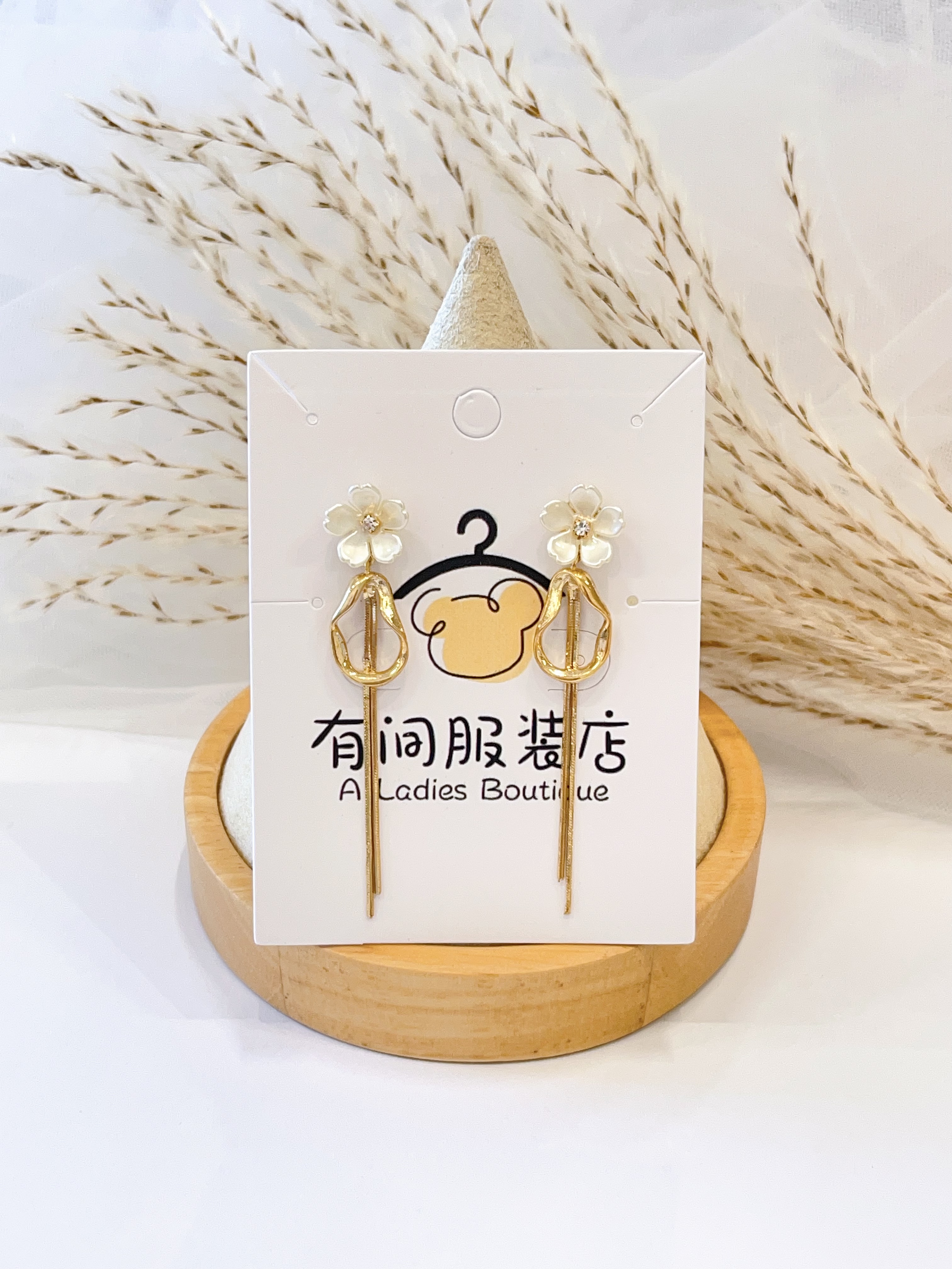 复古风银花流苏耳环