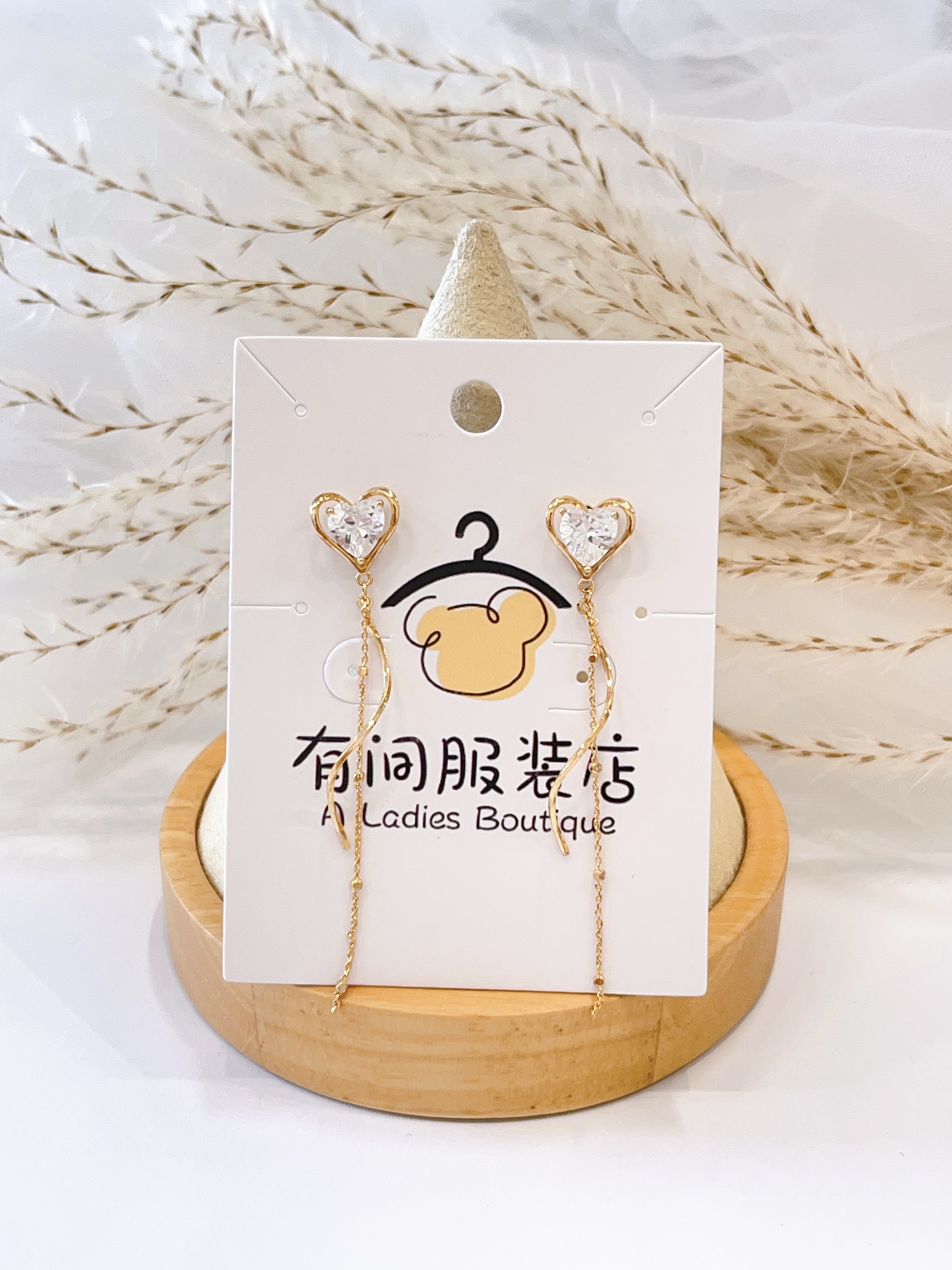 网红爆款爱心流苏耳环