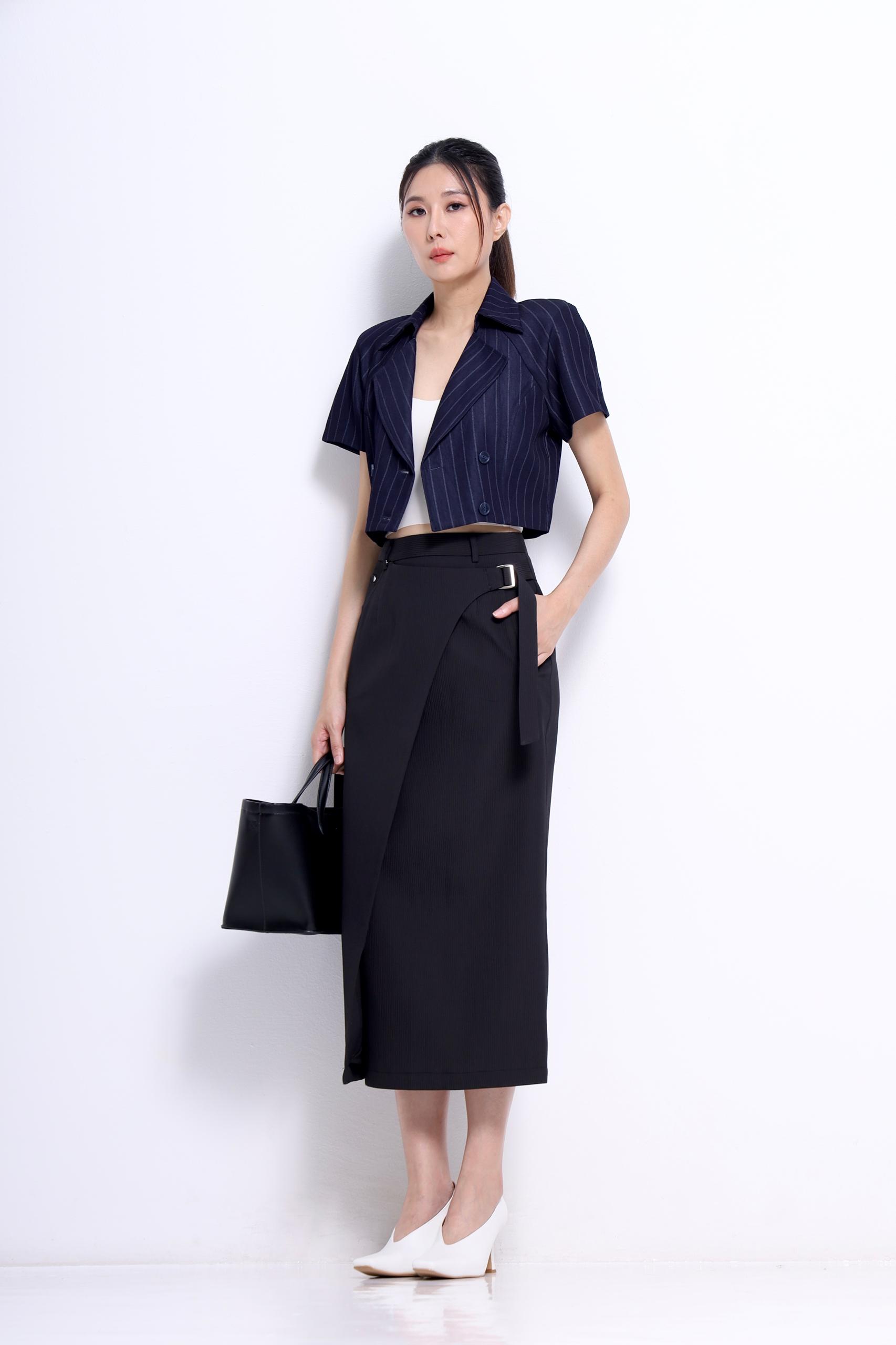 CS1417 Urban Wrap Midi Skirt