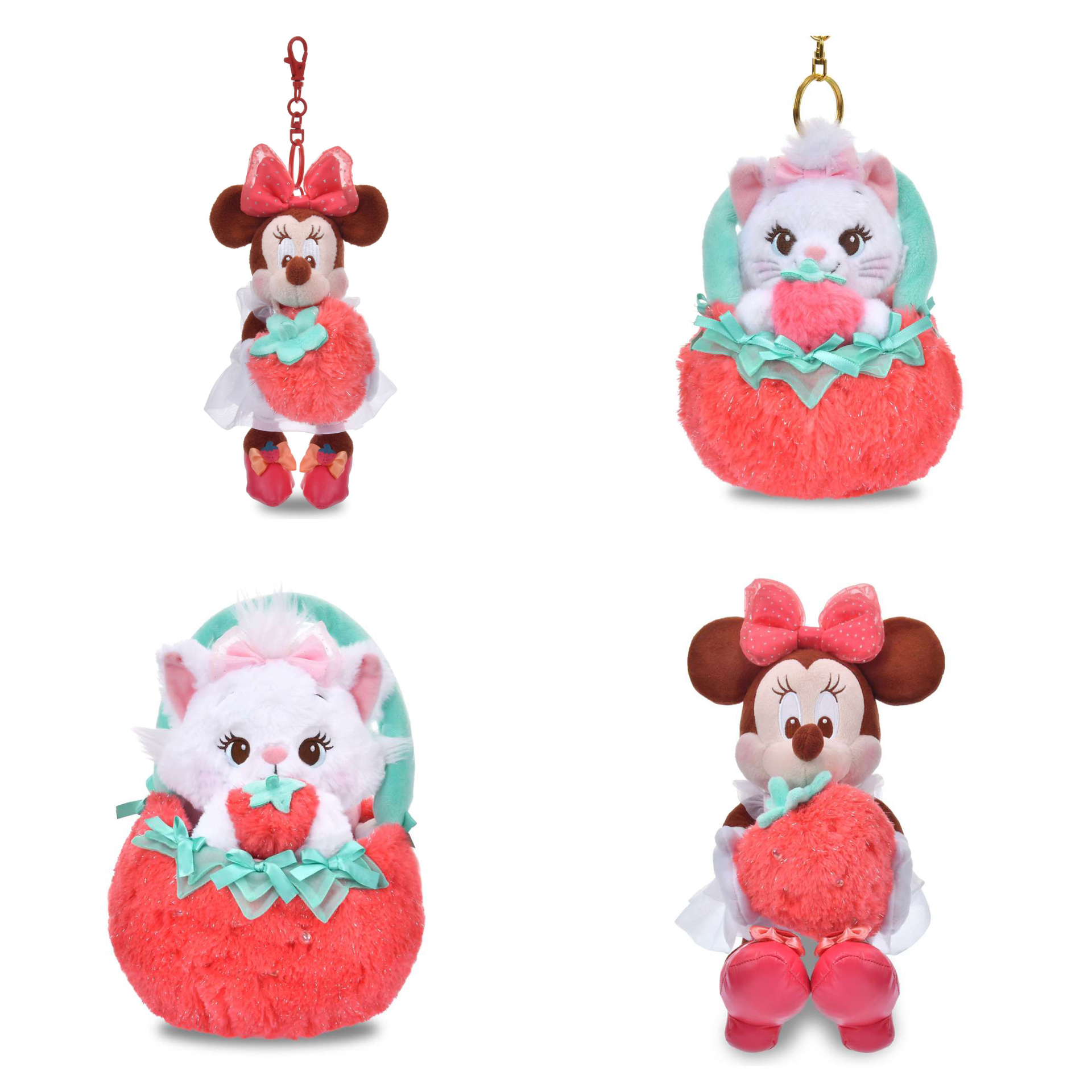 日本預訂📍日本迪士尼GLOSSY FRUITS系列 - 米妮/Marie草莓公仔/吊飾 27/1日本開售