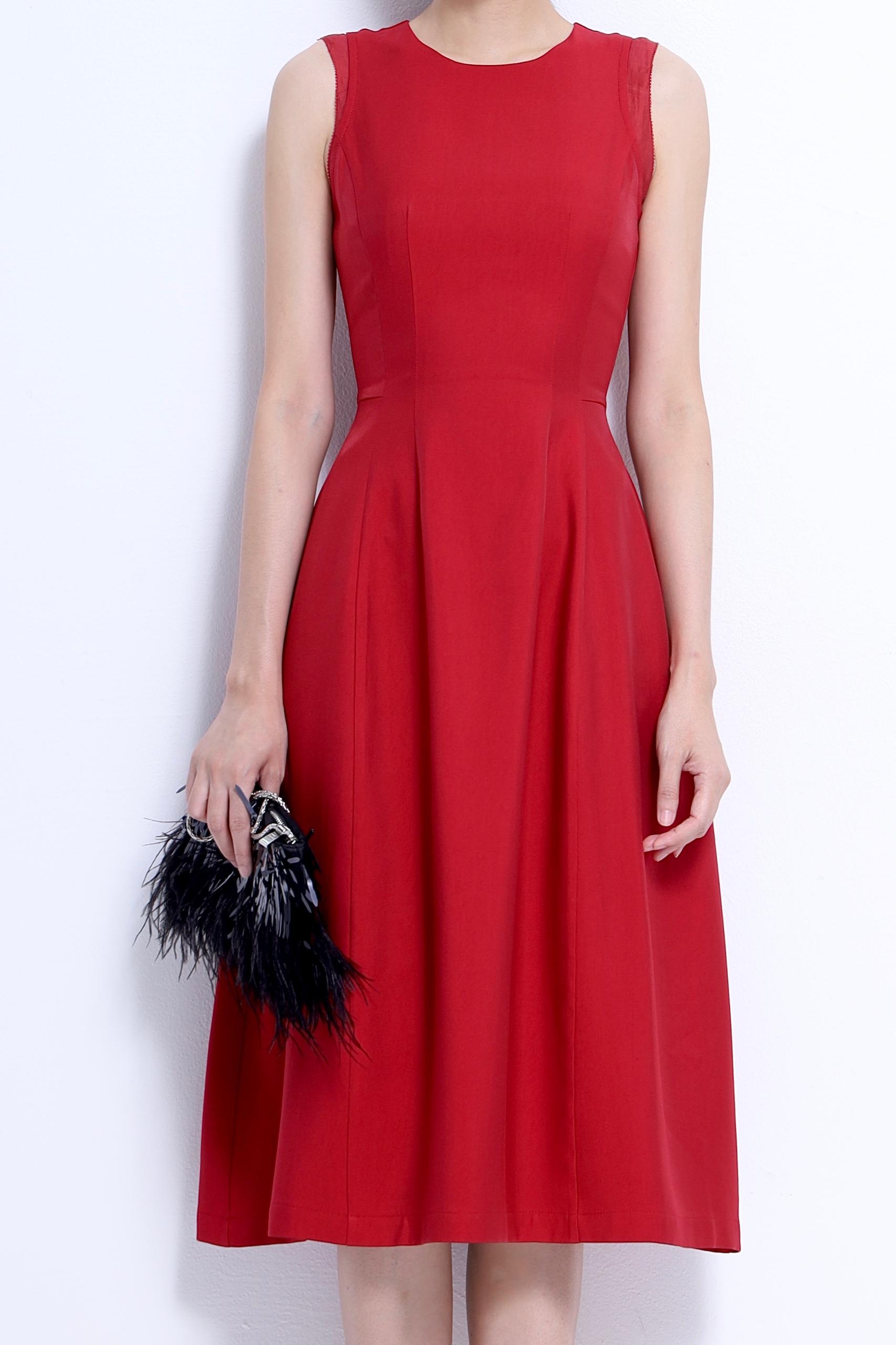 CD2159 Classic Fit & Flare Midi Dress