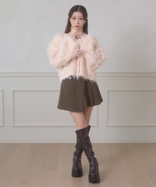 毛絨絨淨色外套