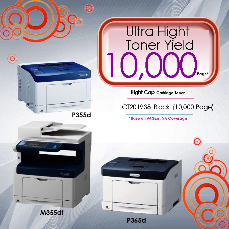 Fuji Xerox ( Powered By FujiFilm ) CT201938 High Cap Toner Cartridge 10000 pages P355DB  P355D  M355DF P365D CT201937