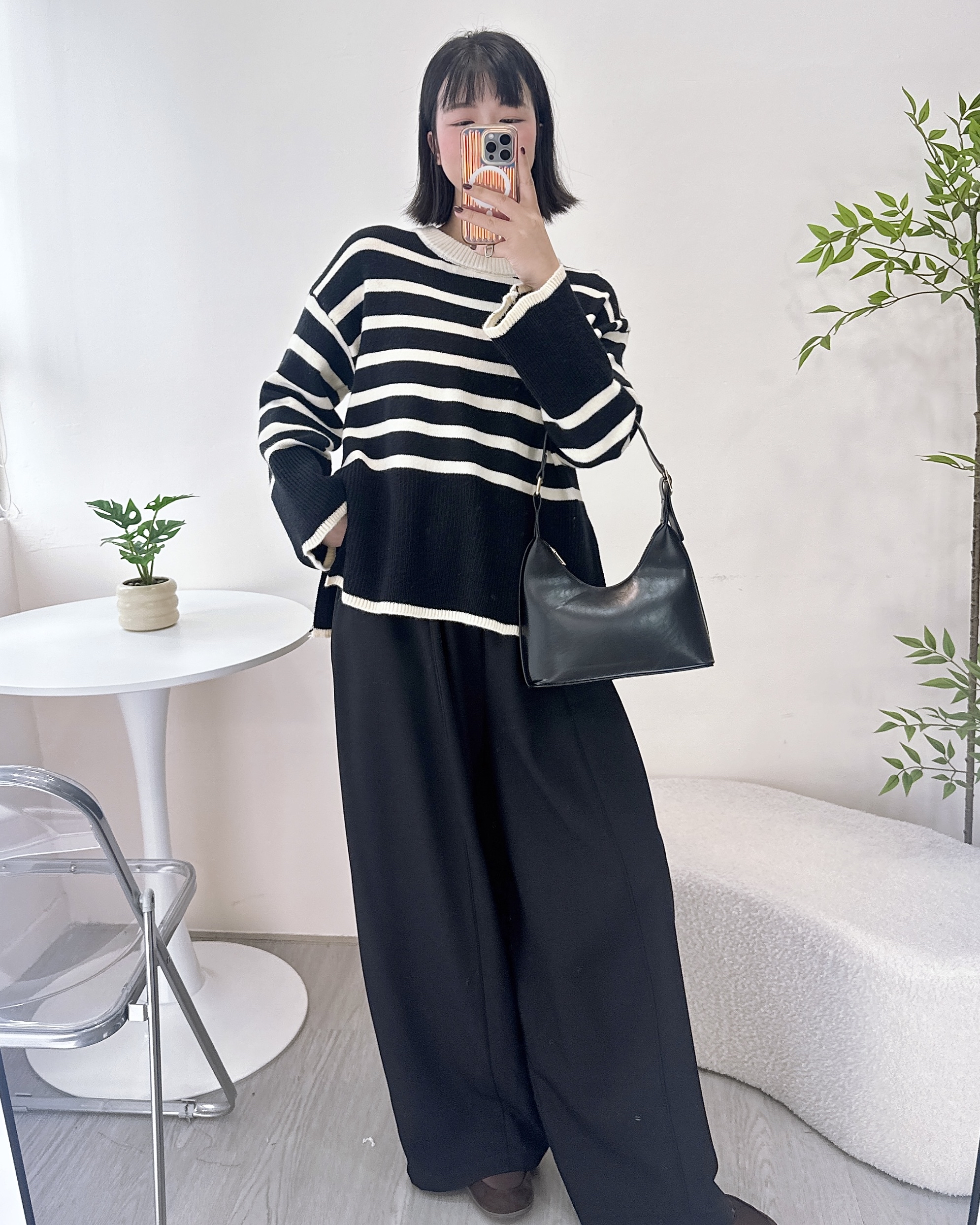 喇叭袖針織開叉上衣 2色