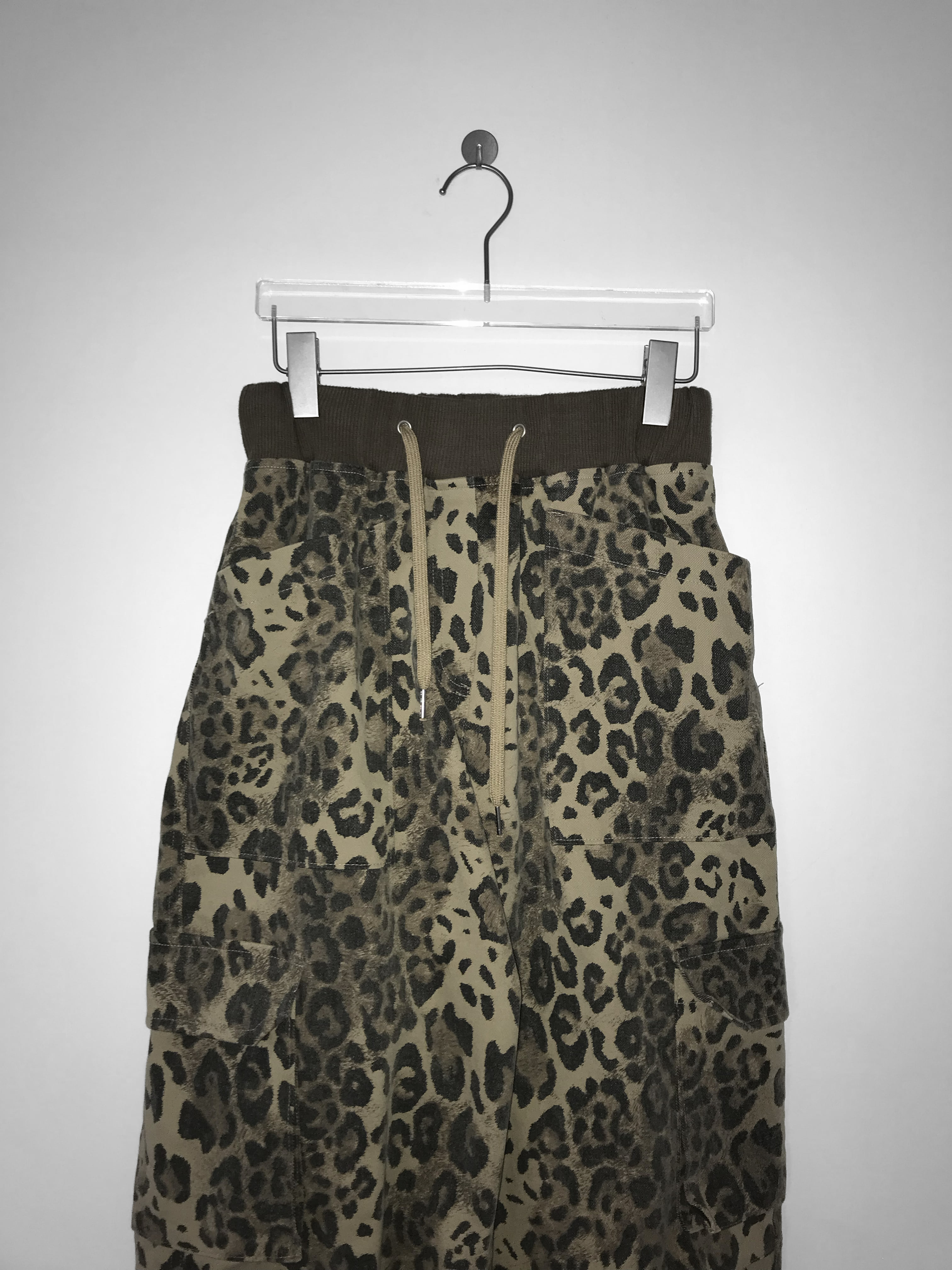 Leopard Print Wide-leg Cargo Pants