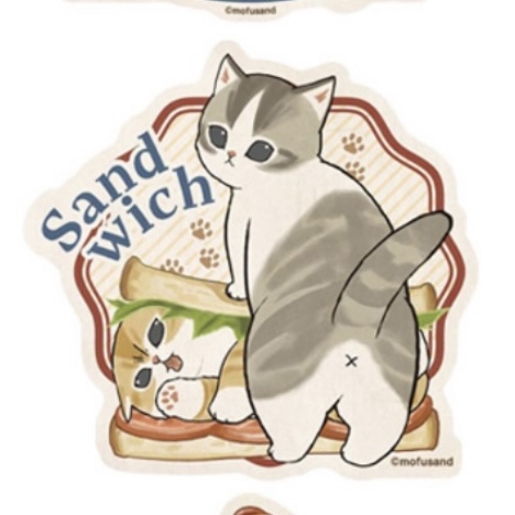 Mofusand 鯊魚貓 貼紙｜預訂