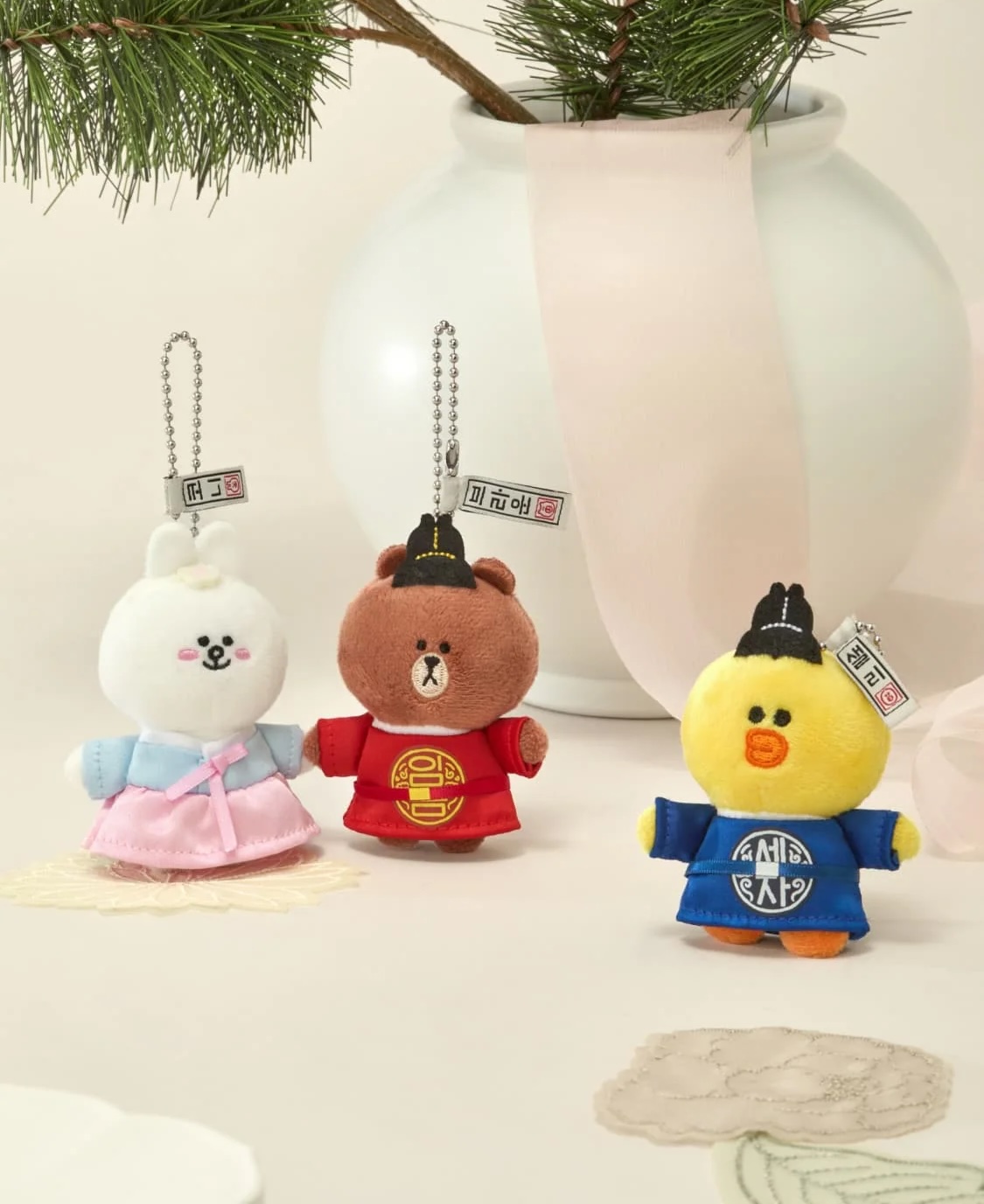 📦訂購 韓國代購 Line Friends K-SOUVENIR PLUSH KEYRING 韓服系列 公仔鎖匙扣