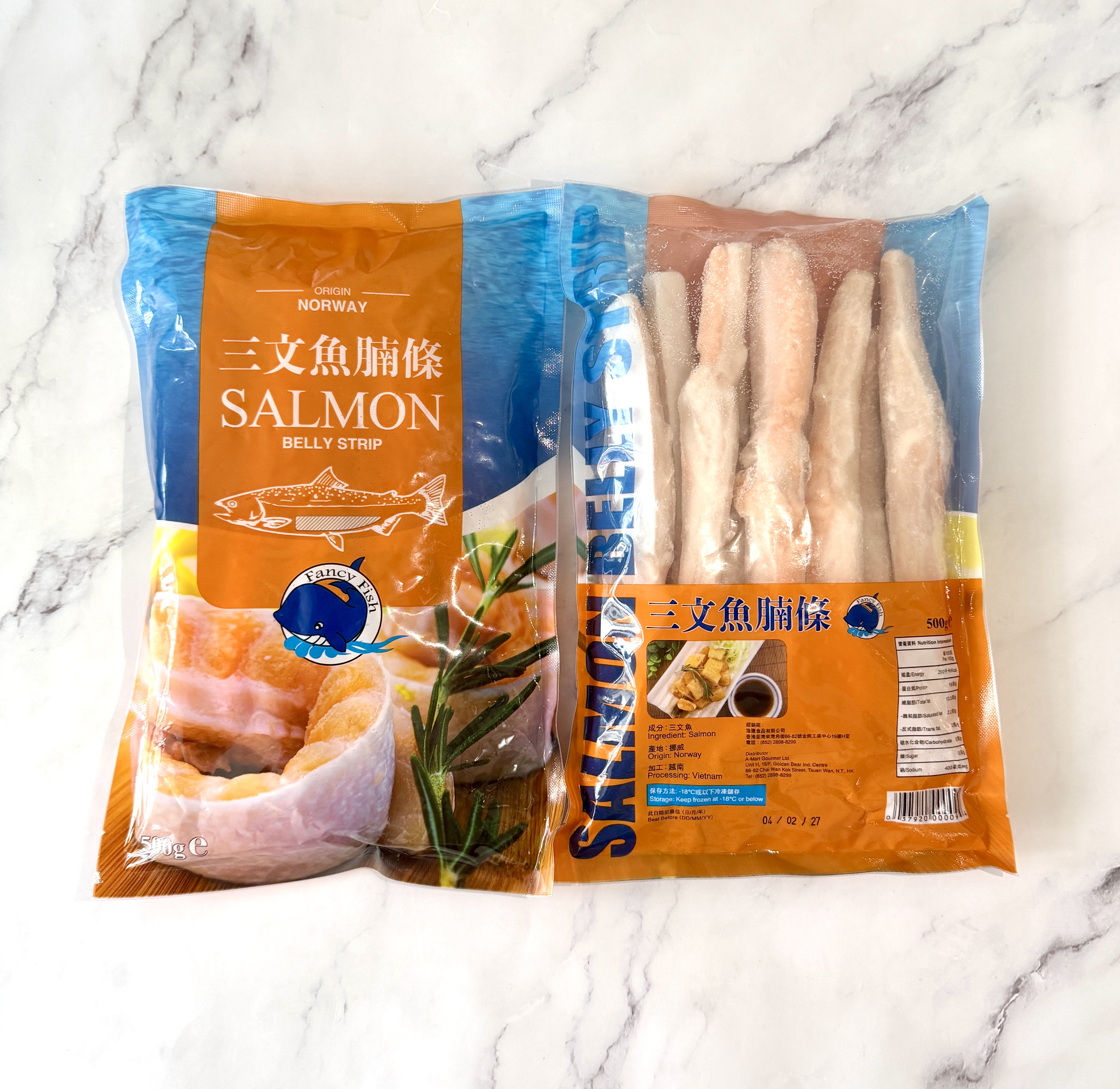 挪威三文魚腩條500g