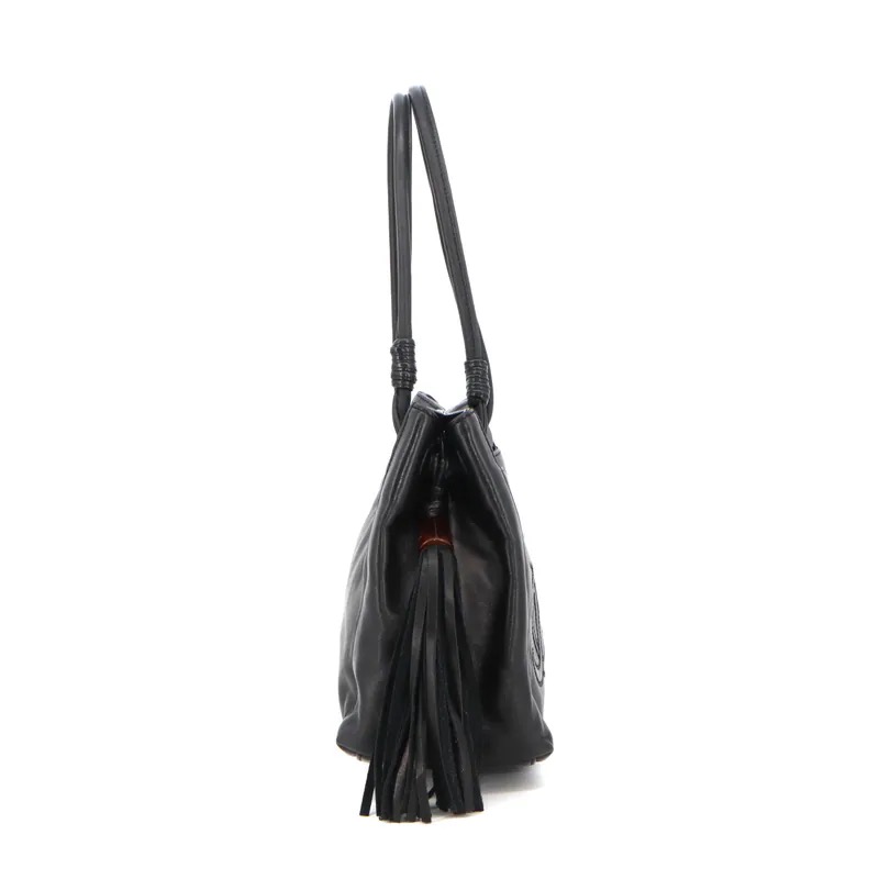 Chanel Coco Mark Tortoiseshell Fringe Shoulder Bag