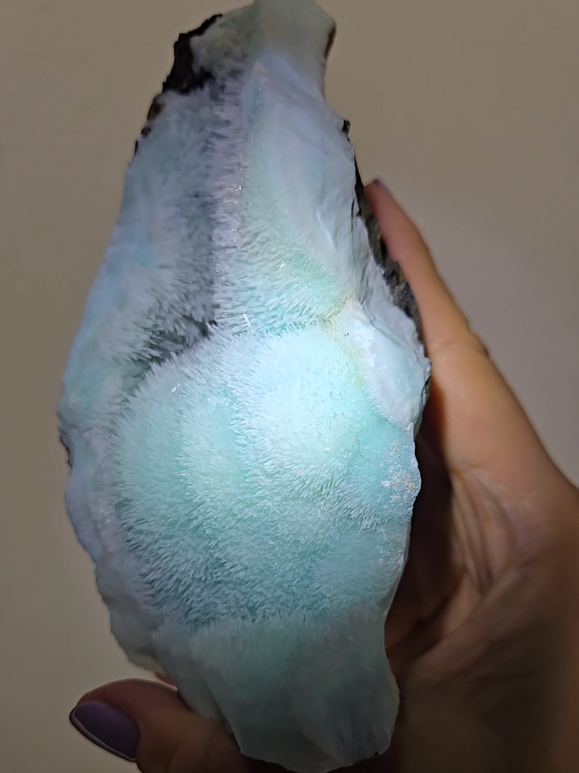Blue aragonite cluster with bubble formations - AR59