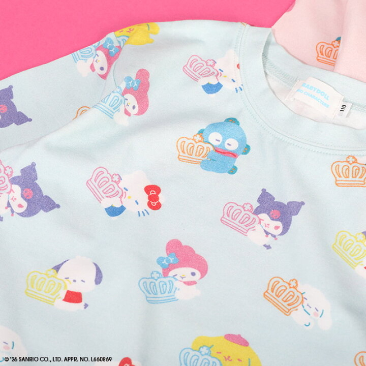 🇯🇵預訂 日本直送🇯🇵Babydoll x Sanrio系列兩色人物滿印短袖T恤