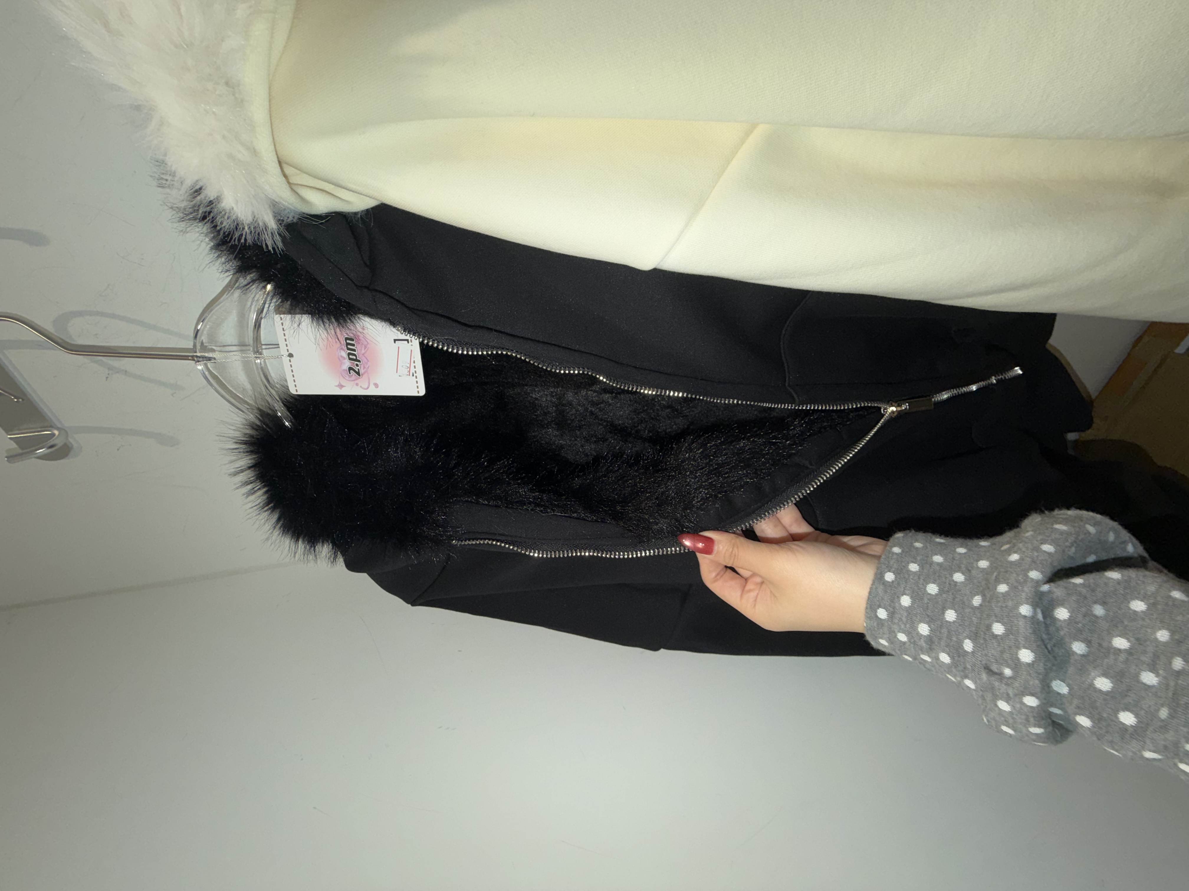 已售罄❌ 東大門秋冬毛毛帽厚毛款jacket （2colour）