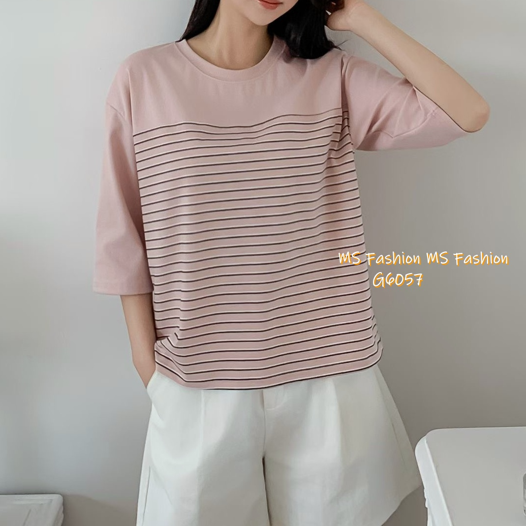 G6057 韓國🇰🇷橫間中袖top