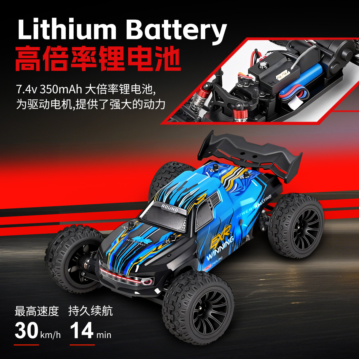 全新 偉力 WLtoys  1:24 244018 迷你有刷大腳車 |  2.4Ghz 遙控 | 後驅 | 無段變速
