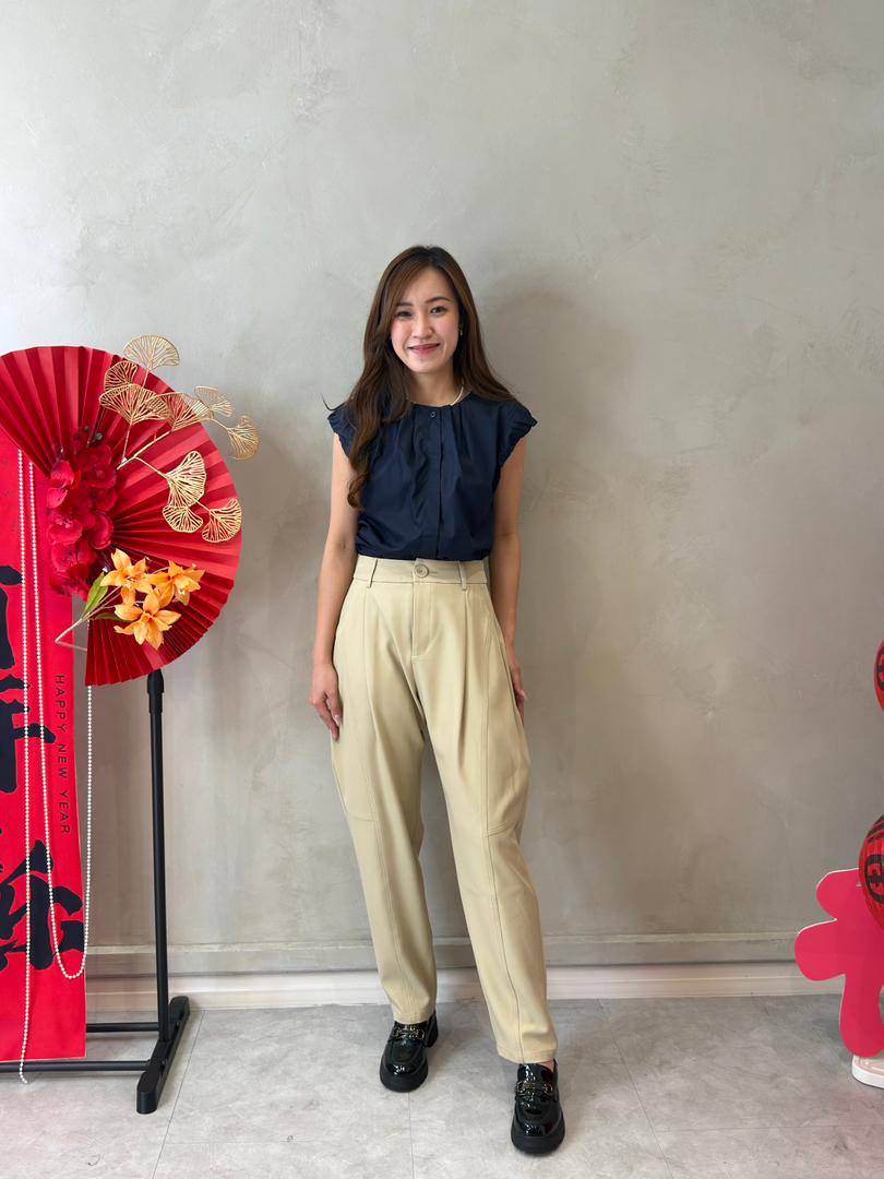 A-T303758 Folded Sllv Cotton Blouse