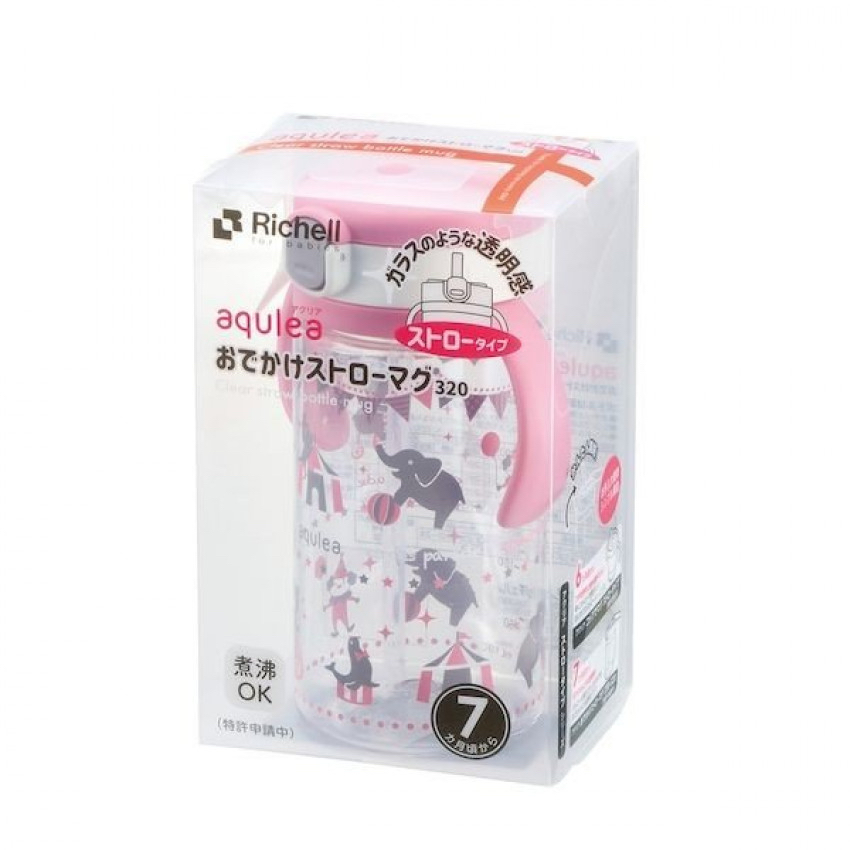 現貨🇯🇵Richell 兒童吸管杯320ml -粉紅色| 馬戲團粉紅