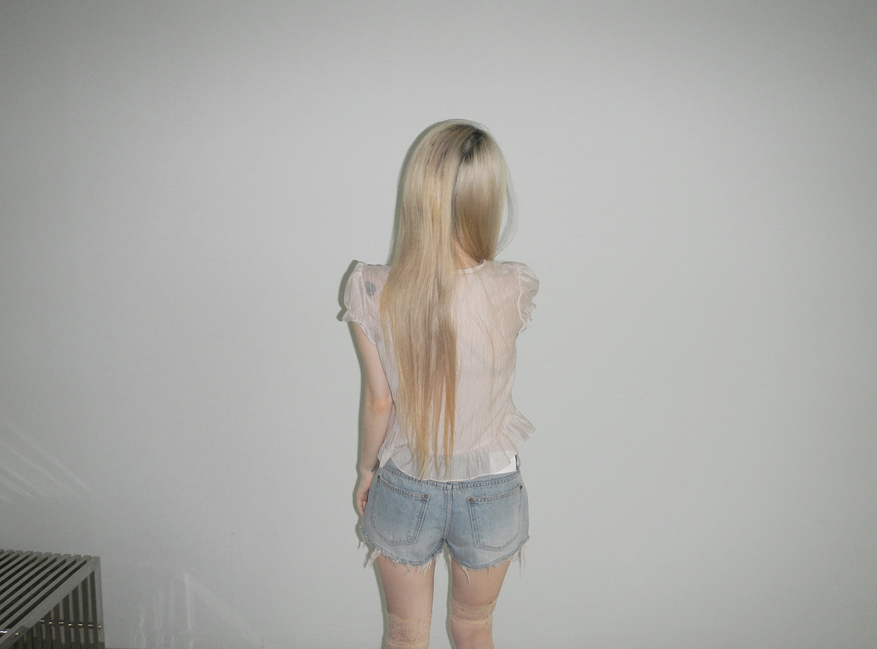 Distressed Washed Denim Shorts