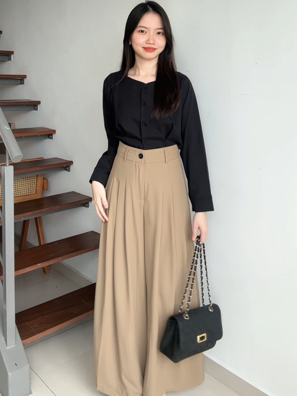 S1822 Wide Leg Long Pants - 3 Colors 