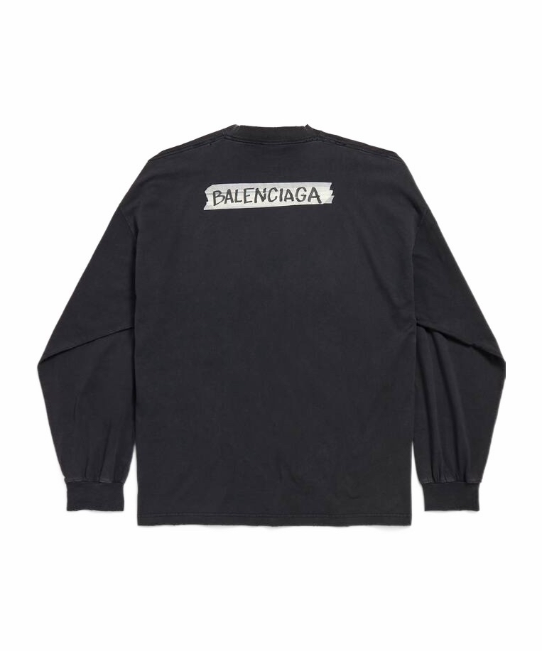 Balenciaga 男士 长袖T恤XS S M L XL XXL码模特身高190CM，穿着S码