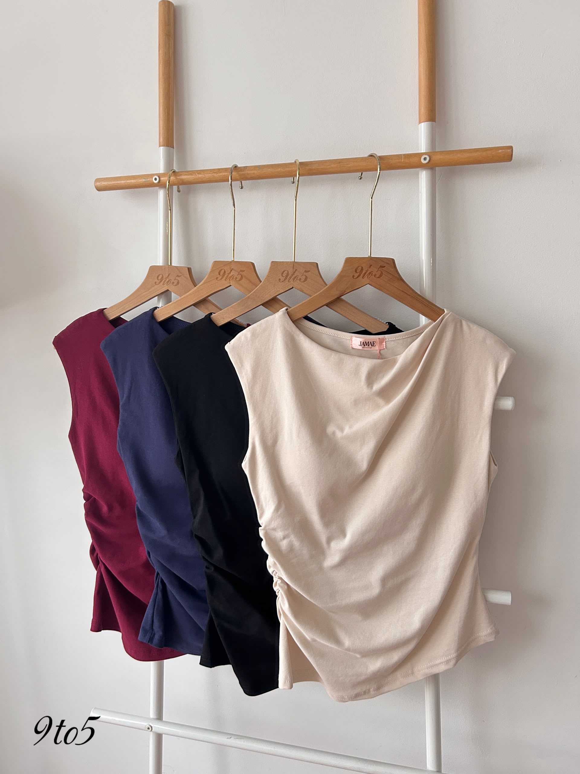 T4392 Sleeveless Ruched bra top - 4 colors