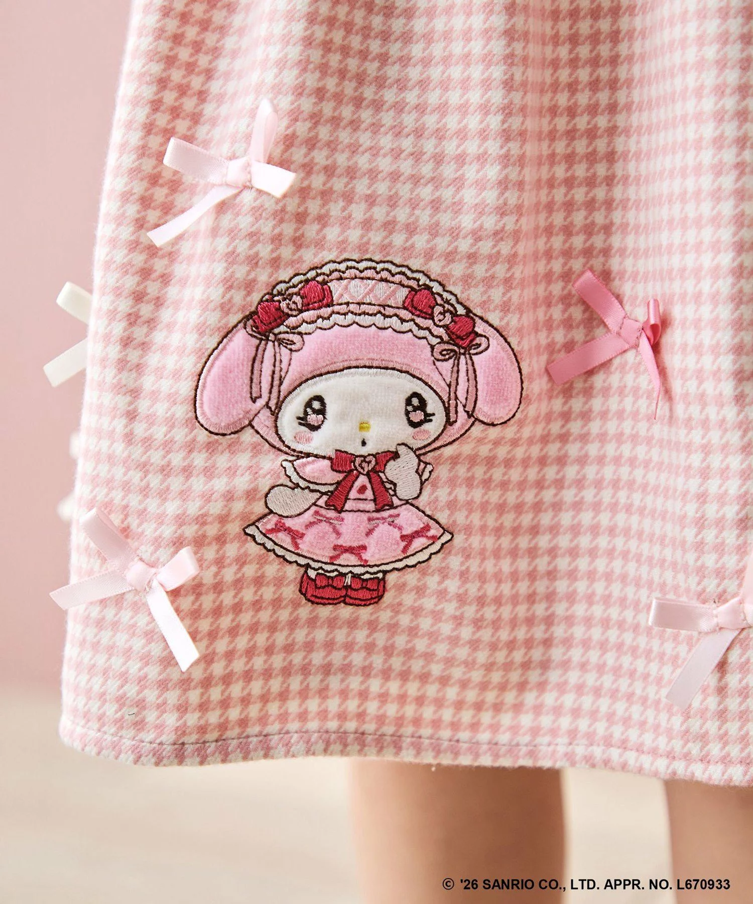 🆕【⭐訂購⭐】🌀 🇯🇵 日本直送 #Sanrio 刺繡貼花 絲帶 千鳥格 背帶裙［3款選］🌀 [ELJA-0204][261122]