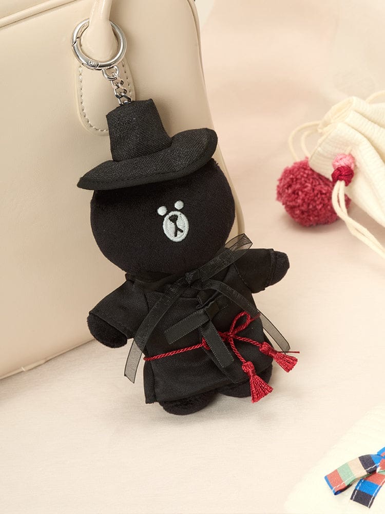 📦訂購 韓國代購 LINE FRIENDS BROWN UNDERWORLD SAJA PLUSH KEYRING (K-SOUVENIR) 熊大韓服鎖匙扣