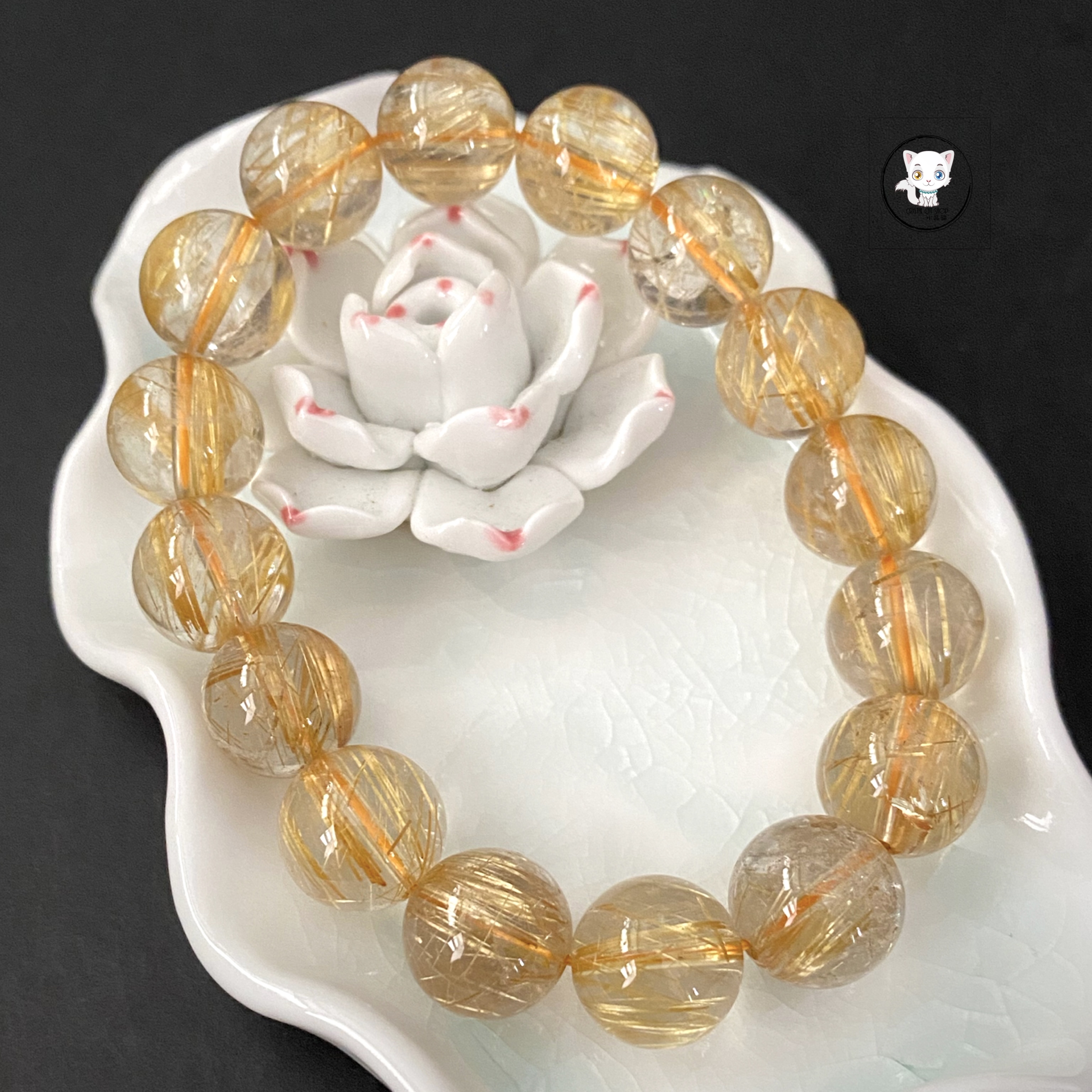 高級金髮晶手鏈 13.5mm