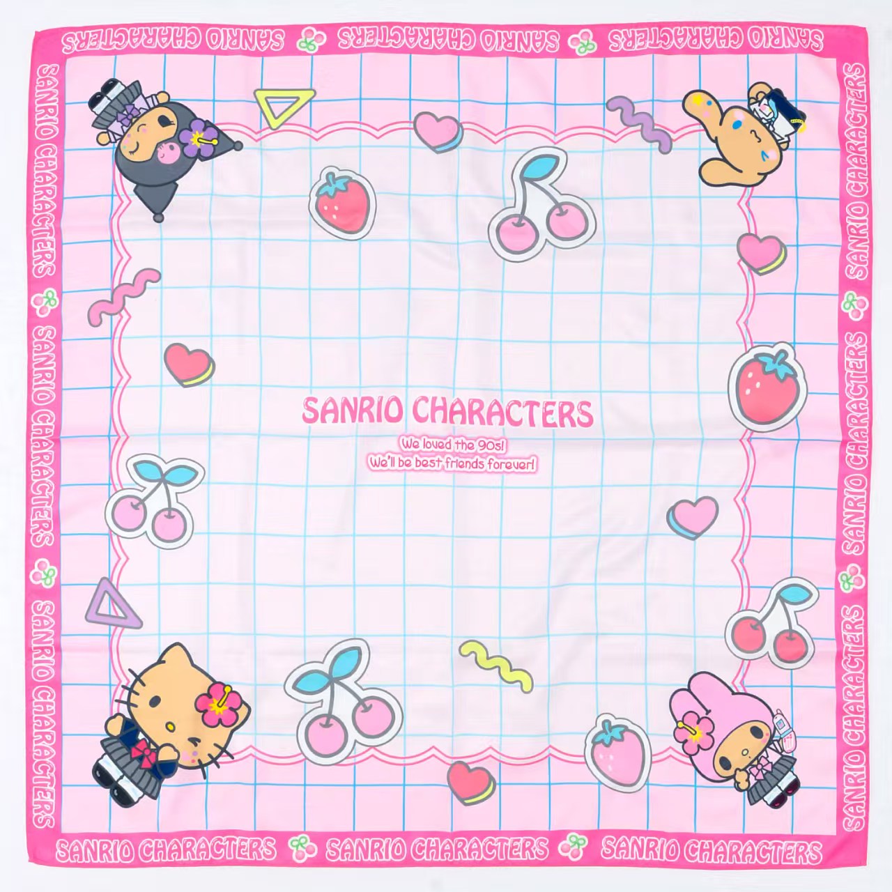 日本直送 Sanrio 大圍巾 88 x 88cm｜Kitty 貓豹紋・平成少女款｜潮流配飾 Sanrio large scarf