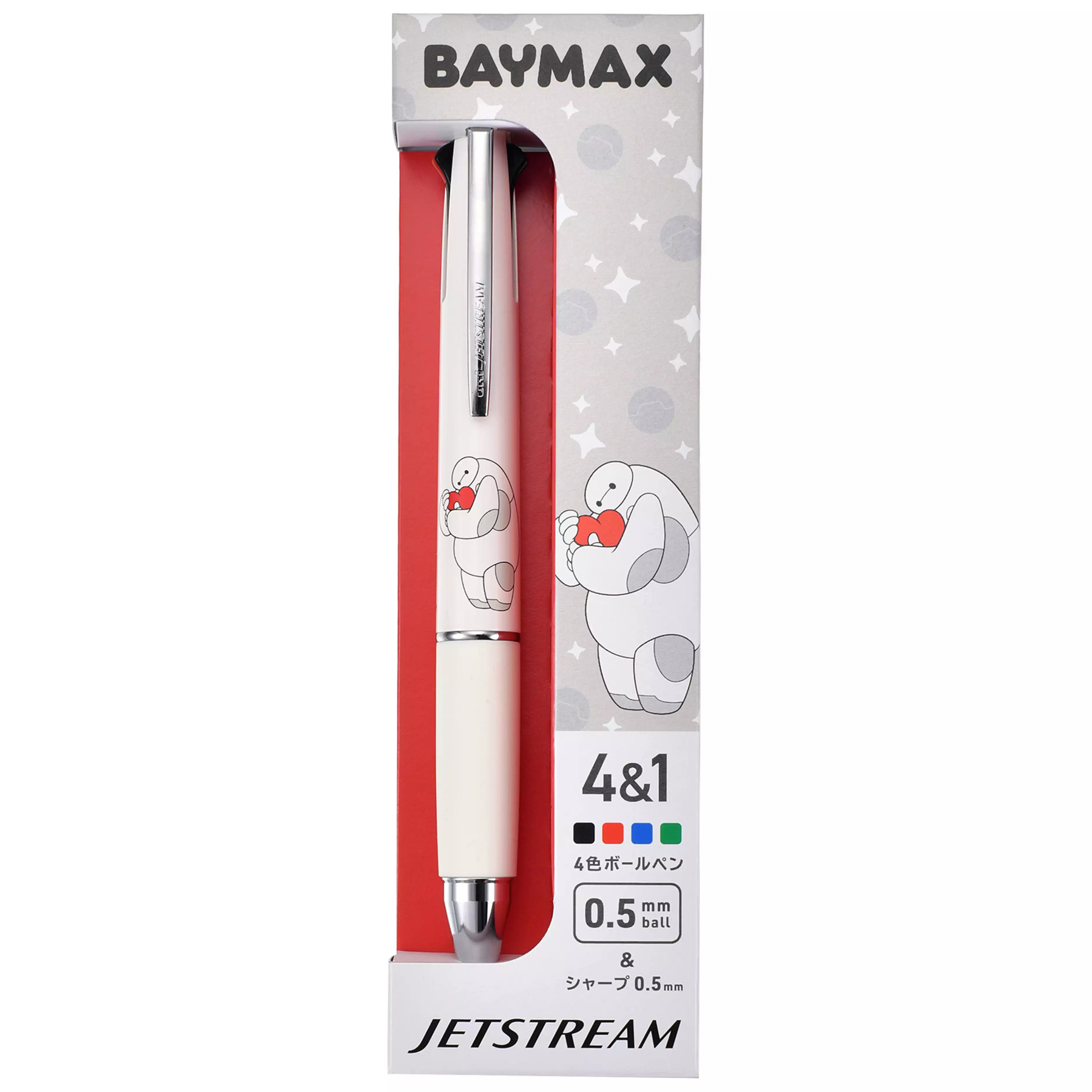 現貨｜【日本 Disney Store 限定】Baymax 大英雄聯盟 日本製 uni Jetstream 4&1 多功能 5用筆 0.5mm 4色原子筆 + 0.5mm 鉛芯筆 324749