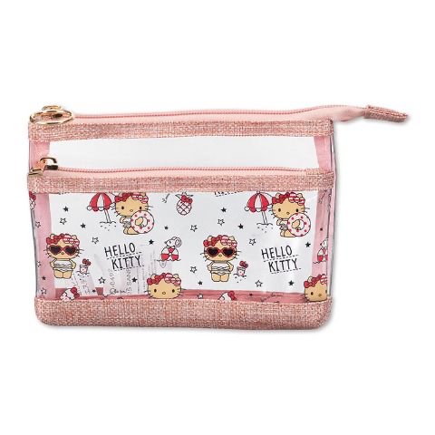 日本直送Hello Kitty扁身透明化妝袋