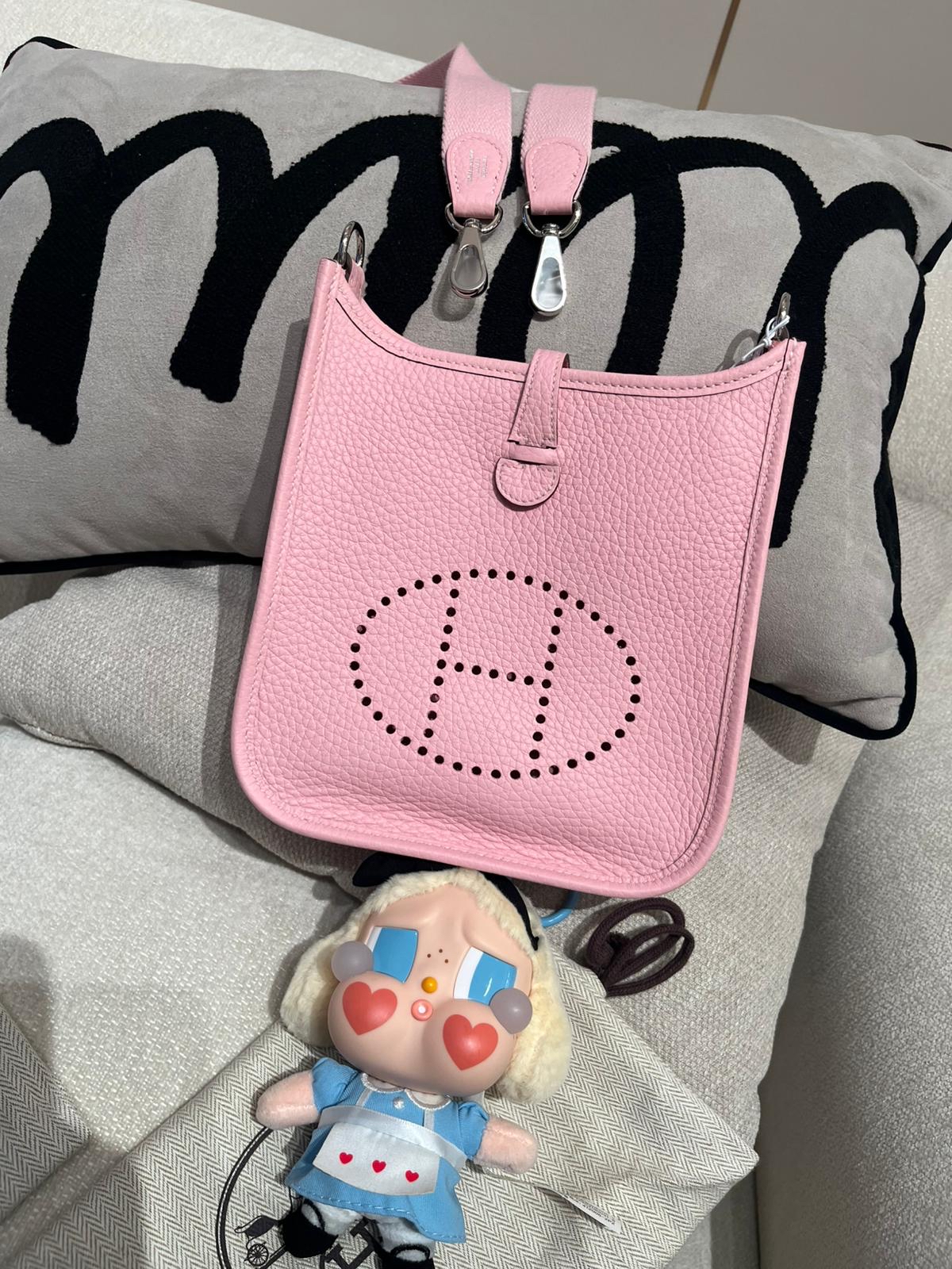 全新 Hermes Mini Evelyne 櫻花粉 Stamp K 100%Authentic, 100%new ✅Dust bag ✅box