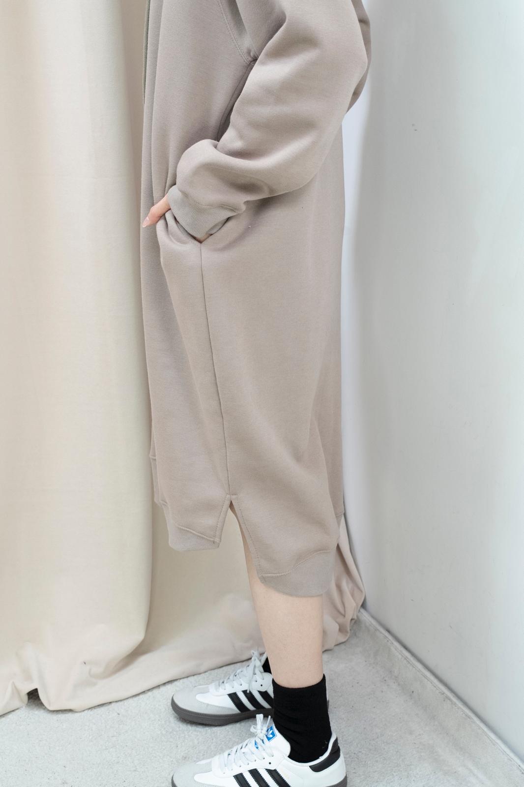 加絨有帽衞衣連身裙（Mocha色）