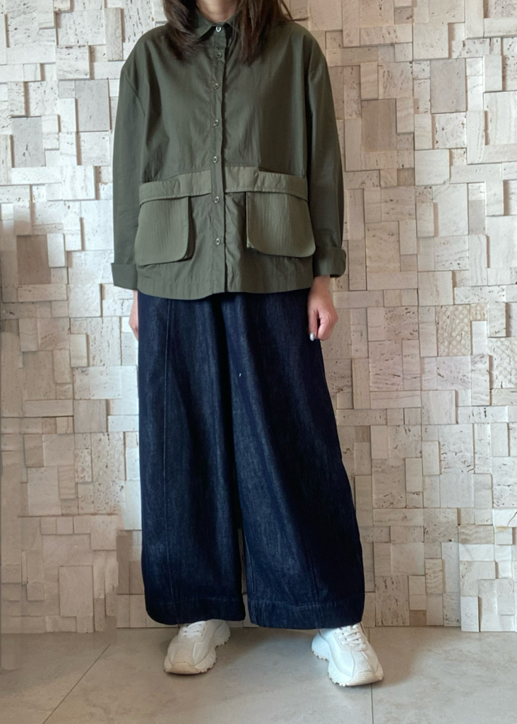 #2073 闊身雙袋恤Top 