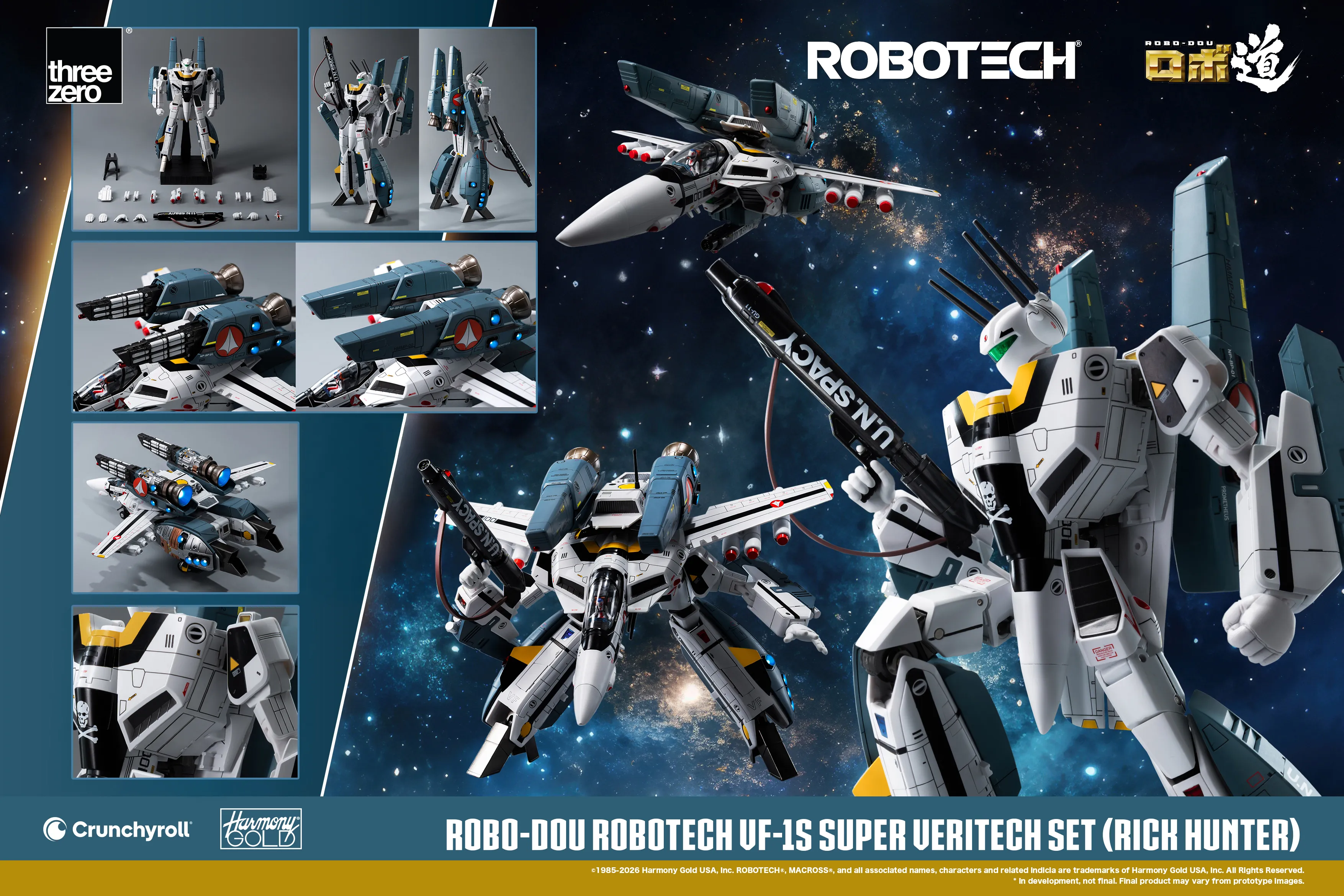 (預訂訂金 $700) (總價 $1786) threezero ROBO道 超時空要塞 Macross VF-1S 變形戰鬥機超級裝甲套裝 (獵龍 洛·福卡) (行版) ROBO-DOU Robotech VF‐1S Super Veritech Set (Rick Hunter Roy Fokker) (TZ-3Z0307) 