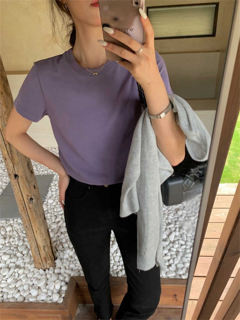 Cloudy Puff Round Neck Tee 云朵泡泡纯色圆领磨毛Tee (11 Colours)