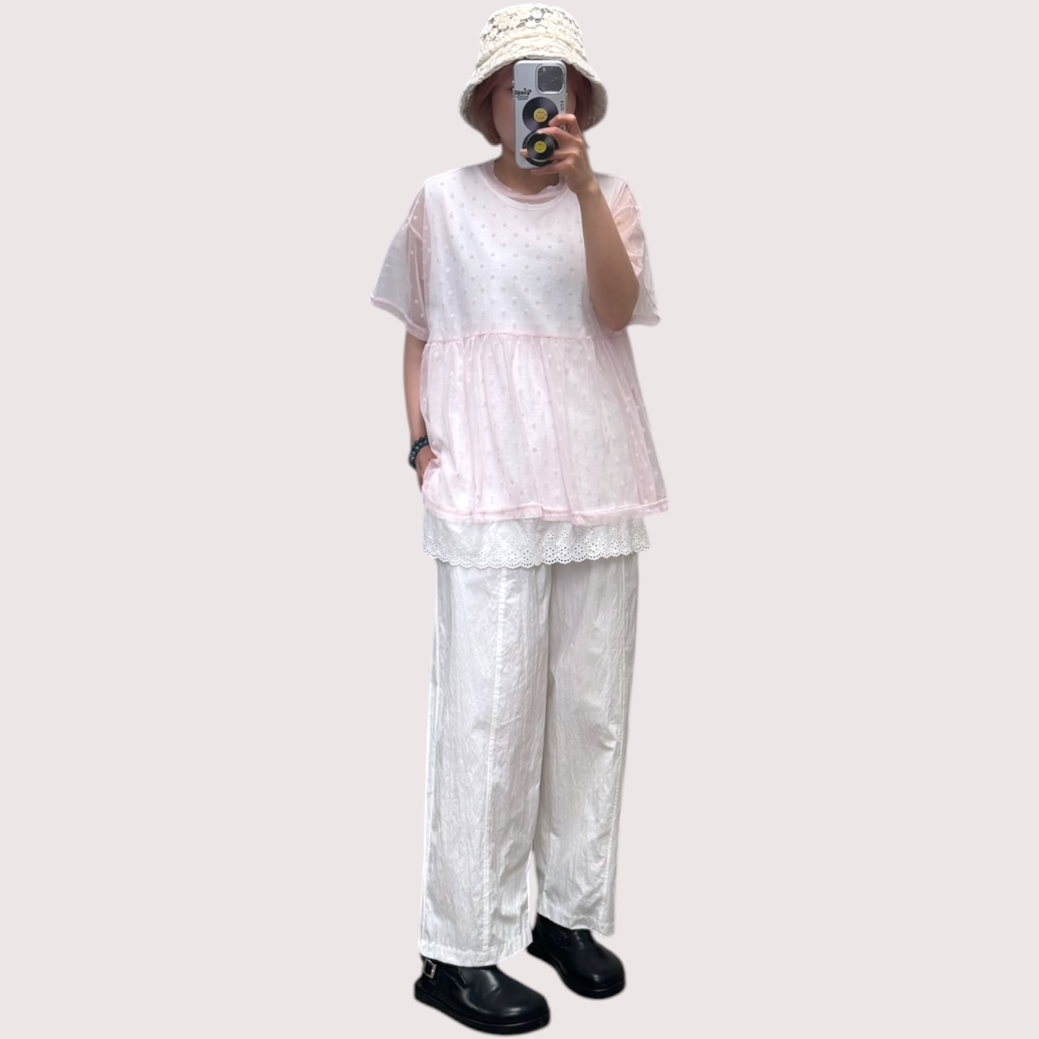 221366 波點紗Tee
