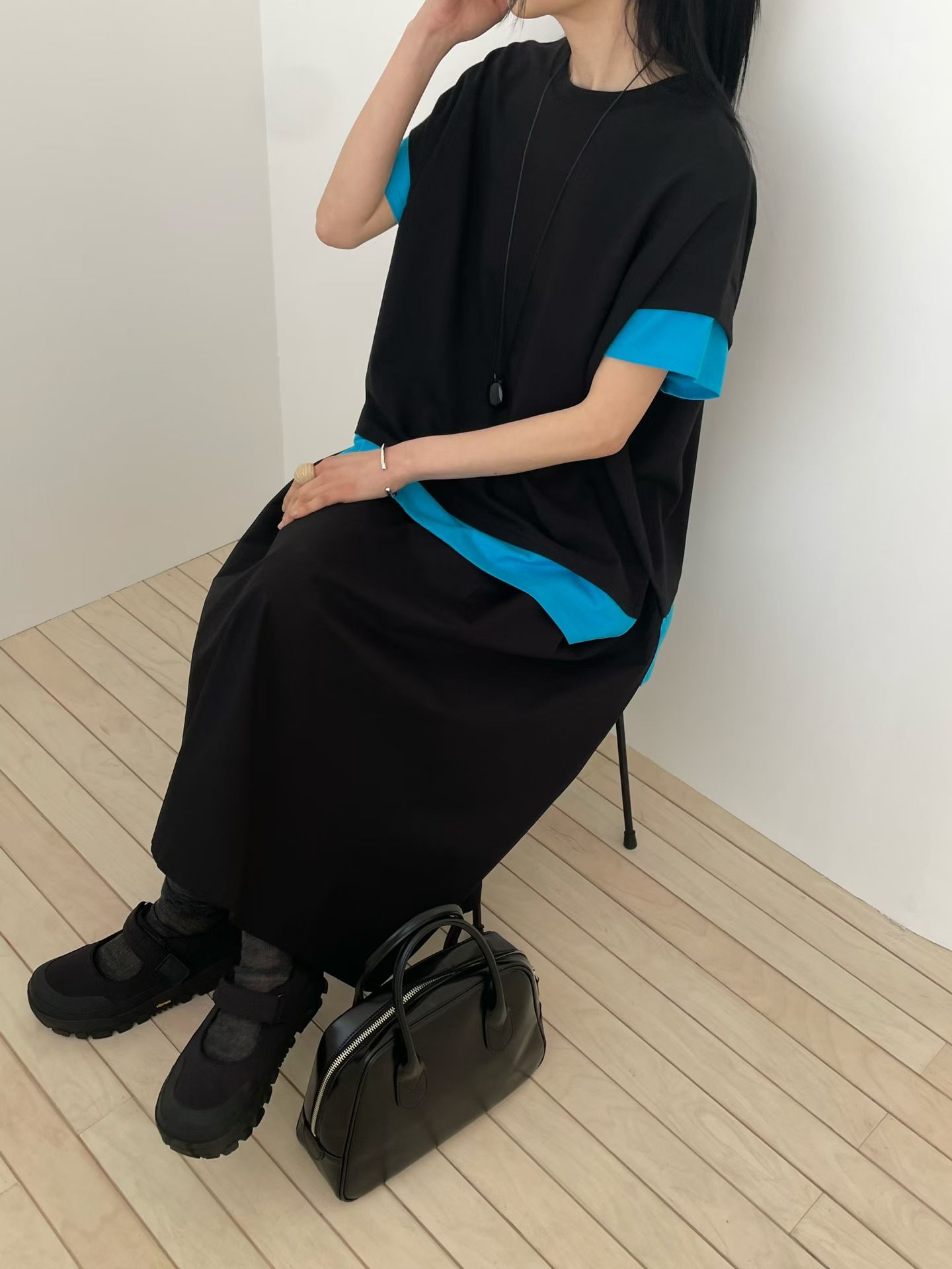 撞色拼接寬鬆休閒T恤