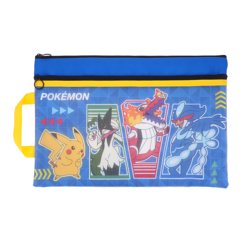 Pokémon F4 Double Zipper Fabric Document Bag w/ Handle 雙拉鍊布文件袋連手挽