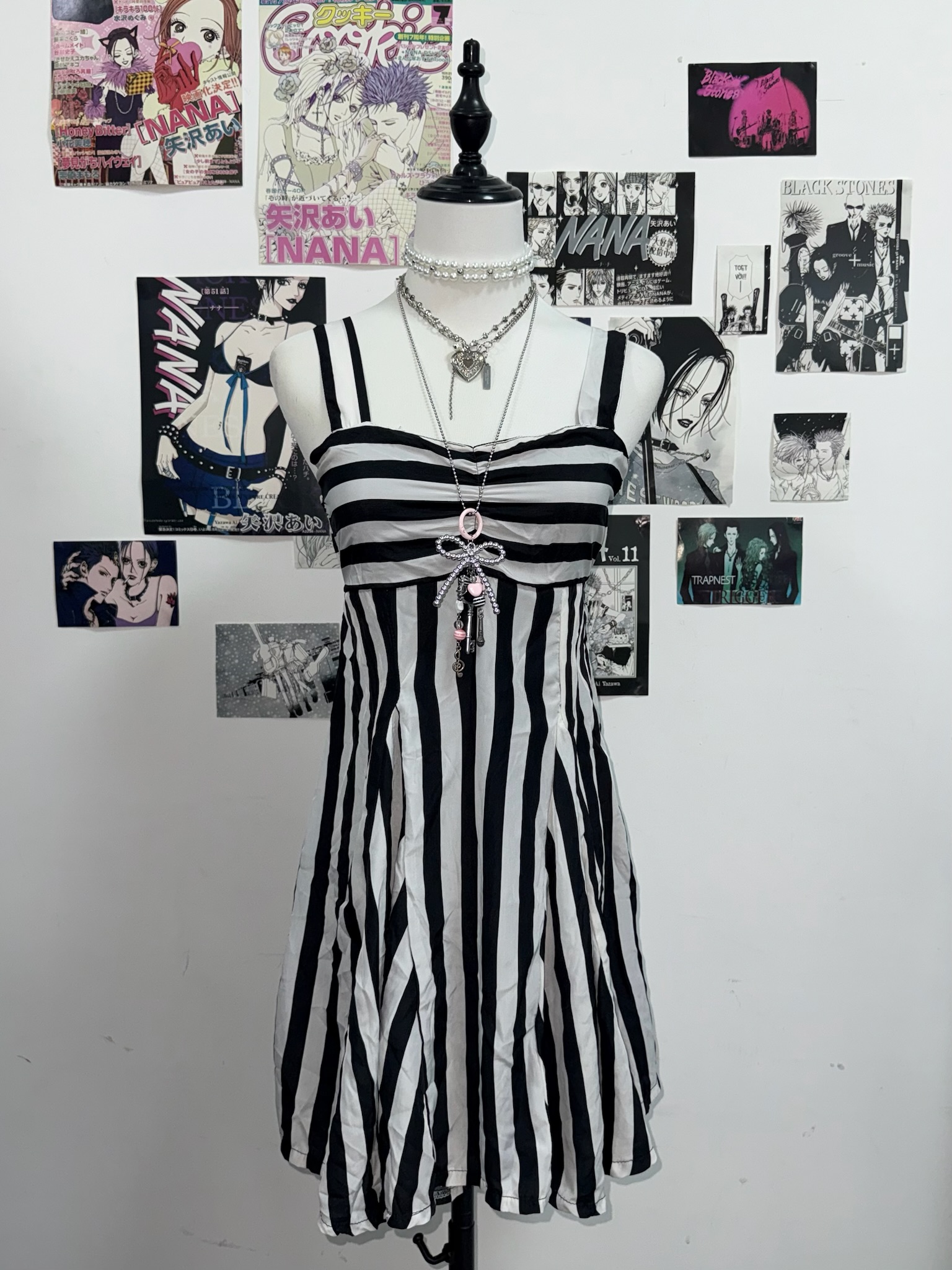 Y2K Mixed Stripe A-Line Mini Dress