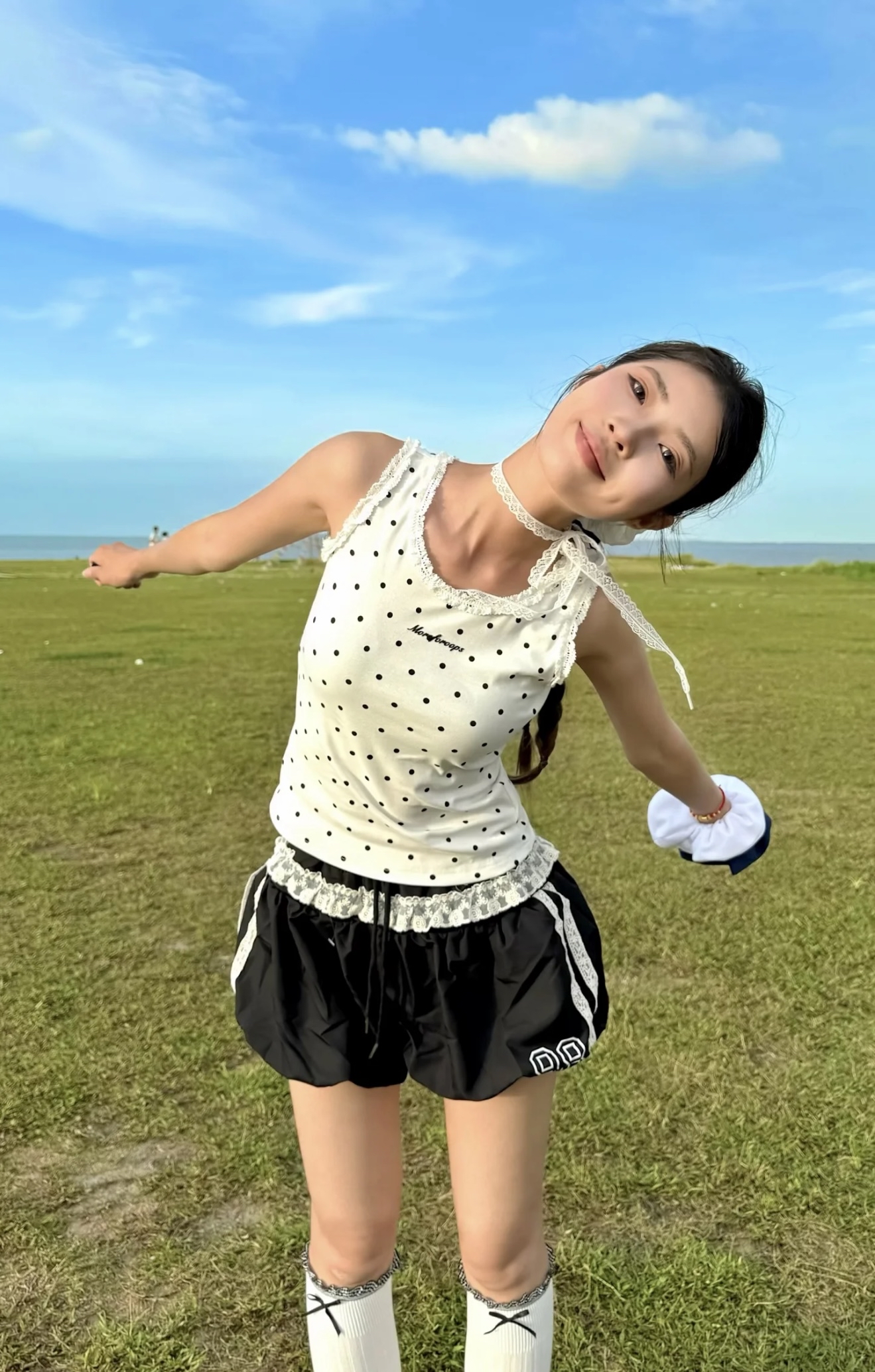 PT214美式蕾丝花苞裤