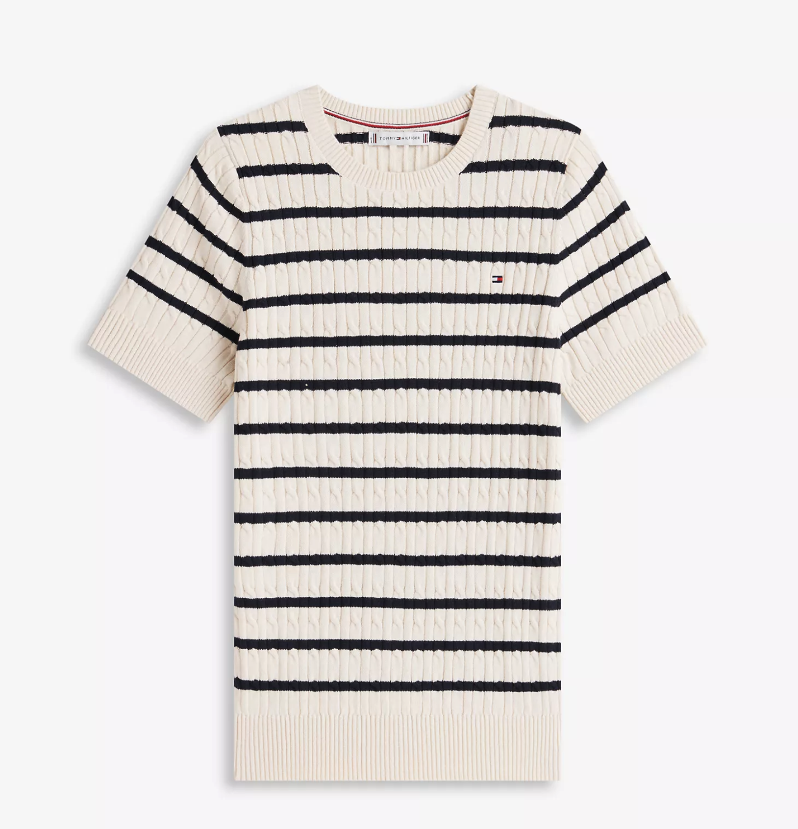 Tommy Hilfiger Short-Sleeve Cable Knit Sweater
