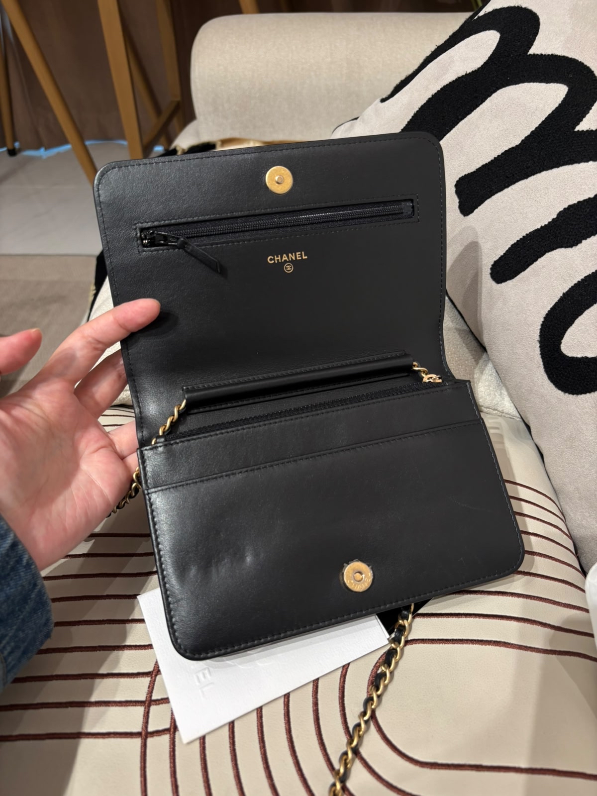 Chanel Boy Wallet On Chain woc 黑金100%Authentic, 92%New ✅26Card✅Dust bag