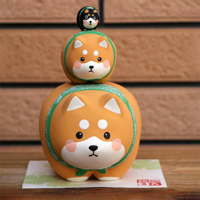 日本Ryukodo 可愛得意親子柴犬擺設🐕 茶柴| Nicegoodshk