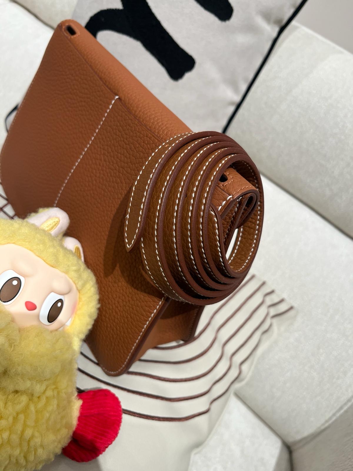 全新 Hermes Halzan 25, STAMP W金棕色金扣 粒粒牛皮,100%Authentic,100%new全新貨品 ✅收據✅dust bag✅box