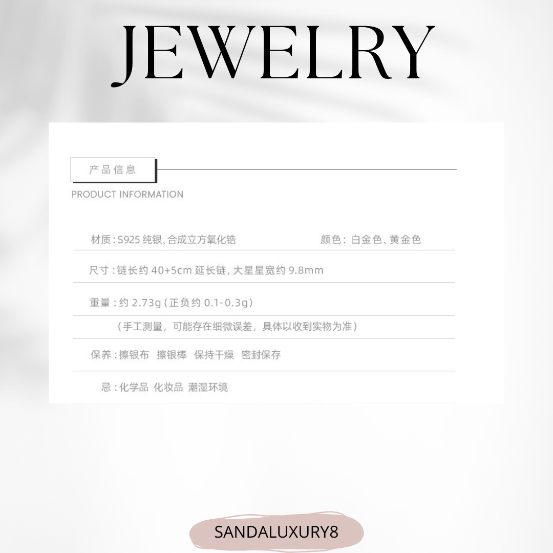 Elegant Star Necklace Jewellery Collection