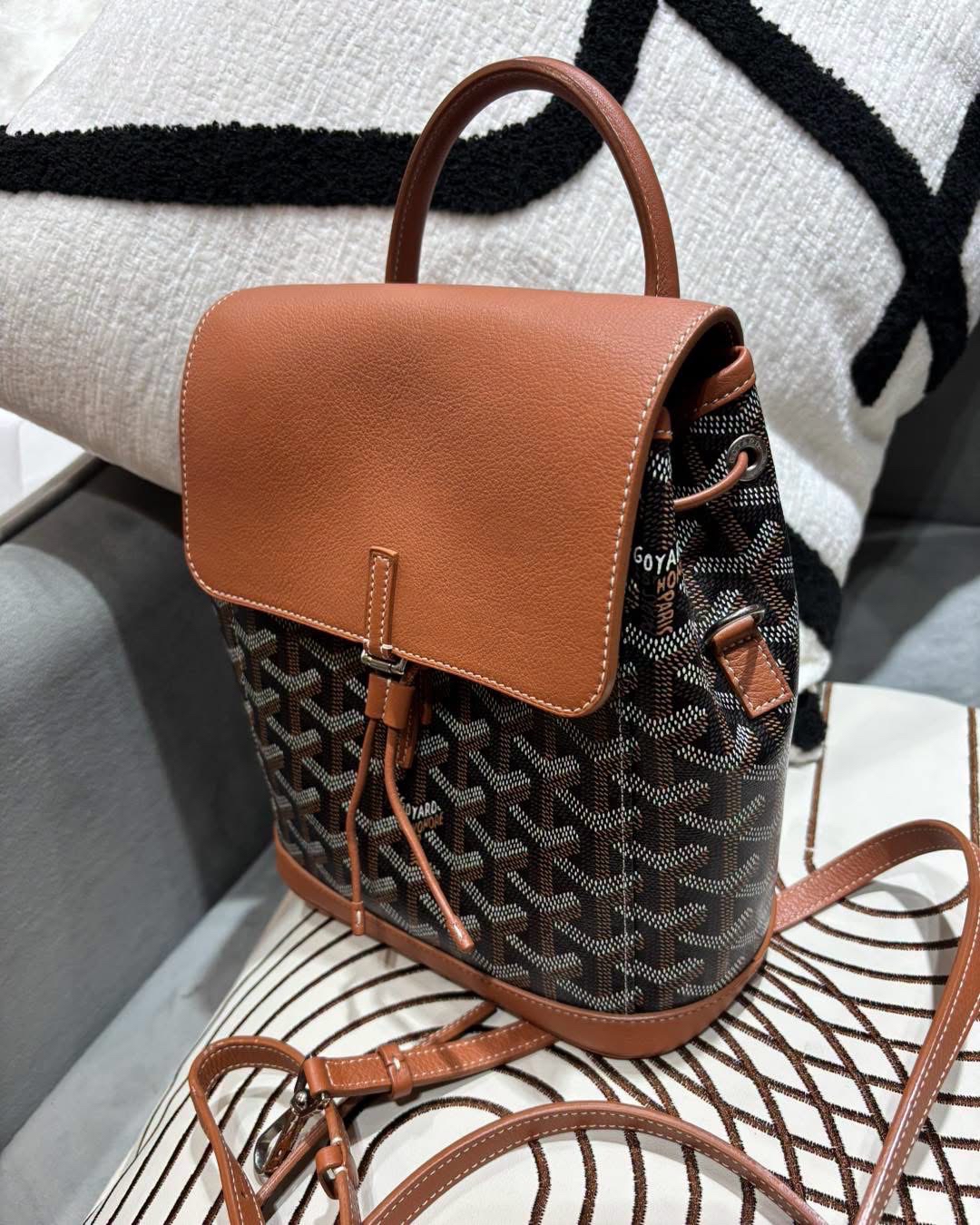 Goyard alpin mini backpack tan 100%Authentic, 98%new ✅dust bag 