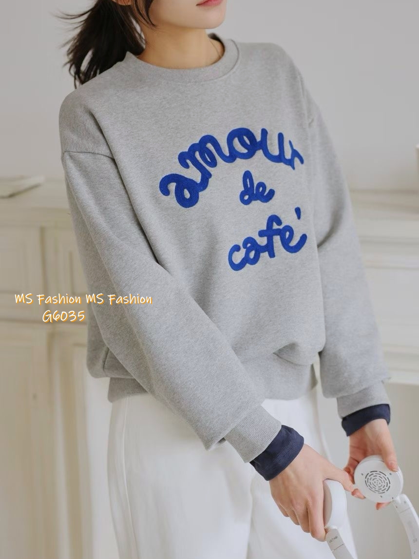 G6035 韓國🇰🇷刺繡字母衛衣